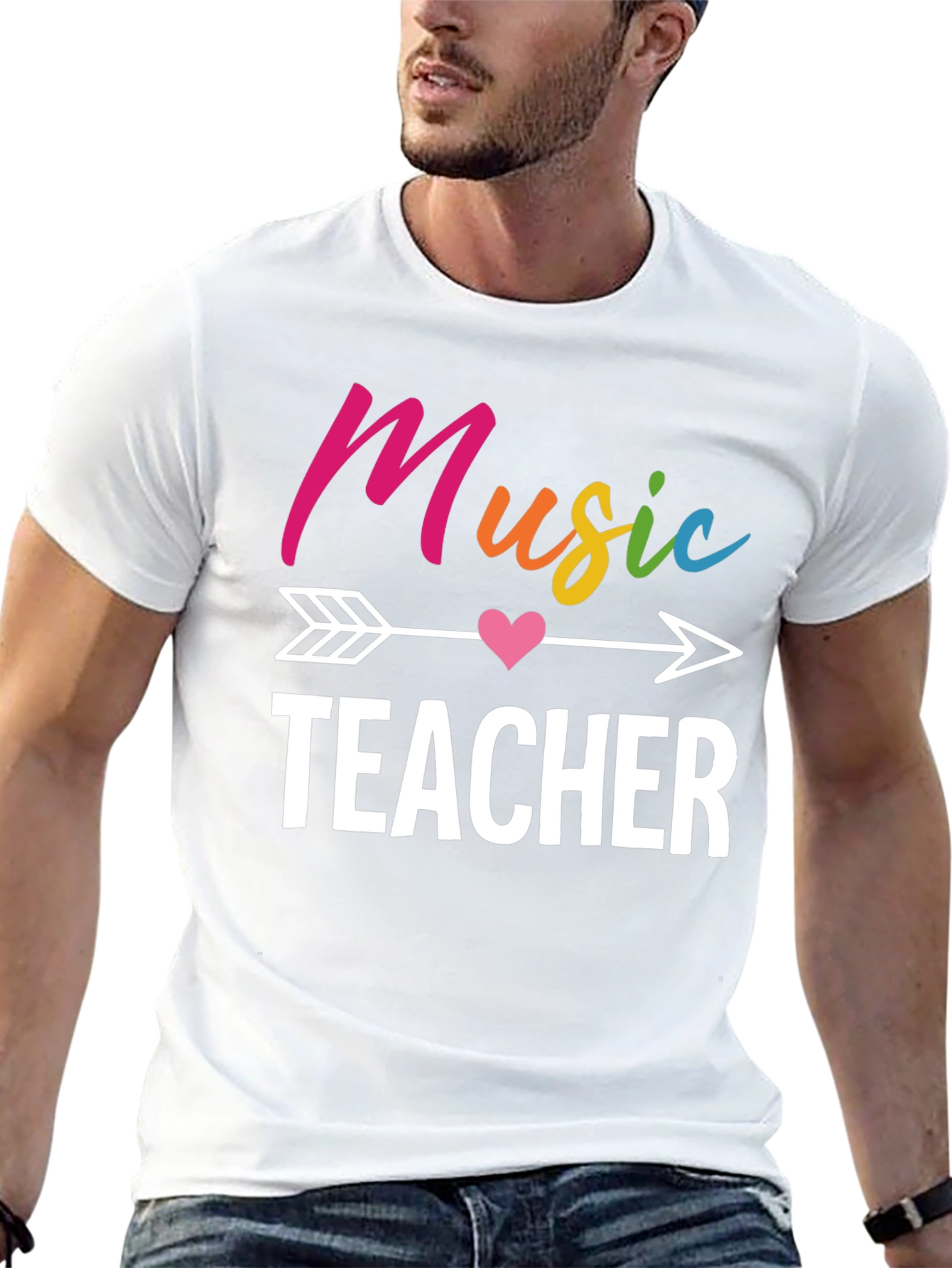 Music Teacher Graphic Tee - Rainbow Design