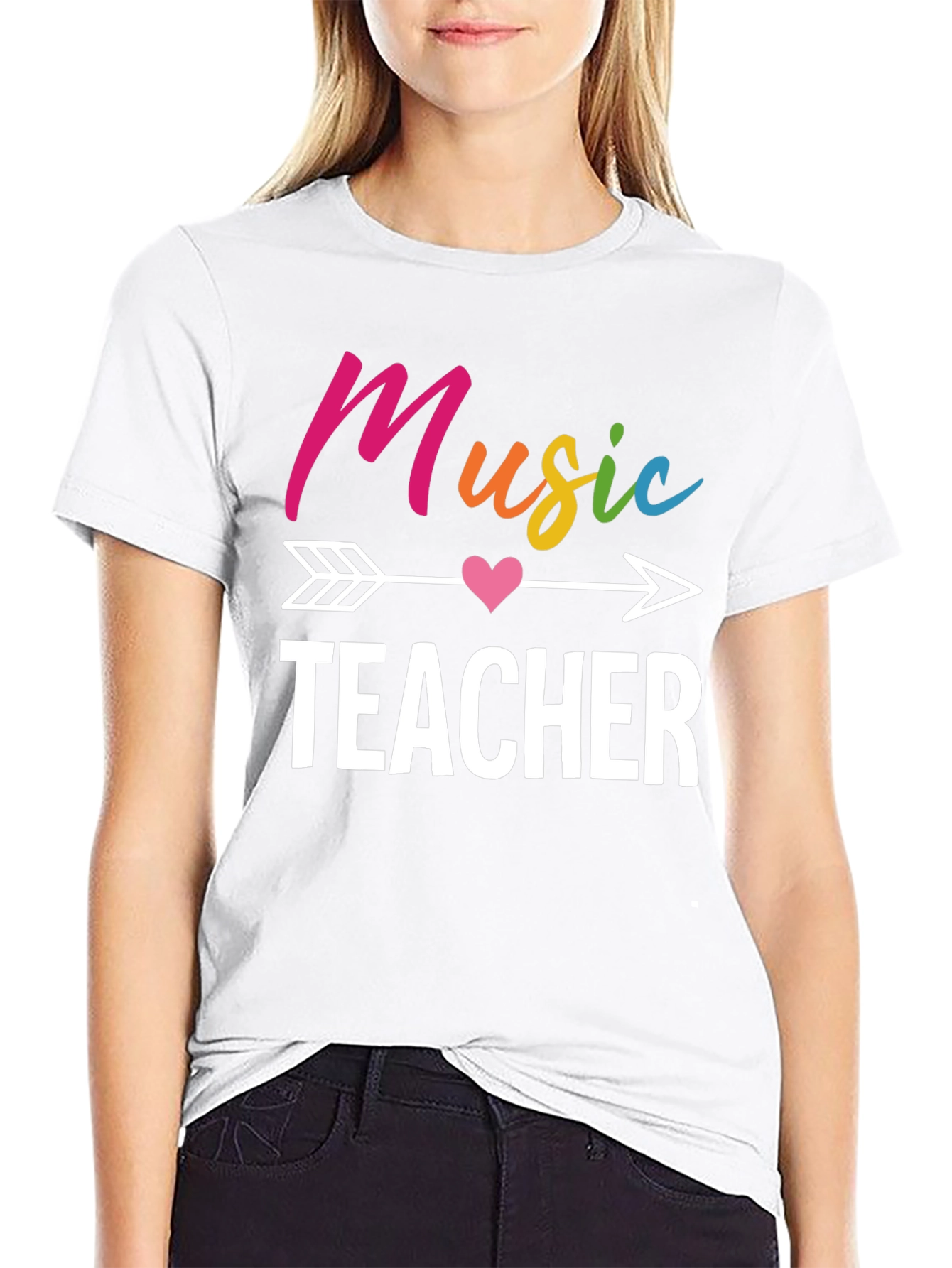 Music Teacher Graphic Tee - Rainbow Design