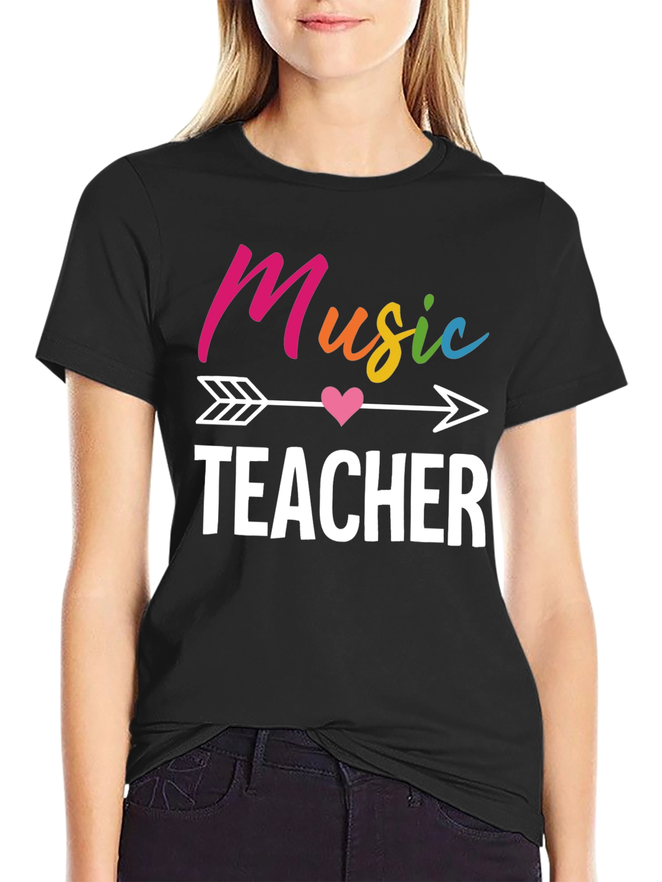 Music Teacher Graphic Tee - Rainbow Design