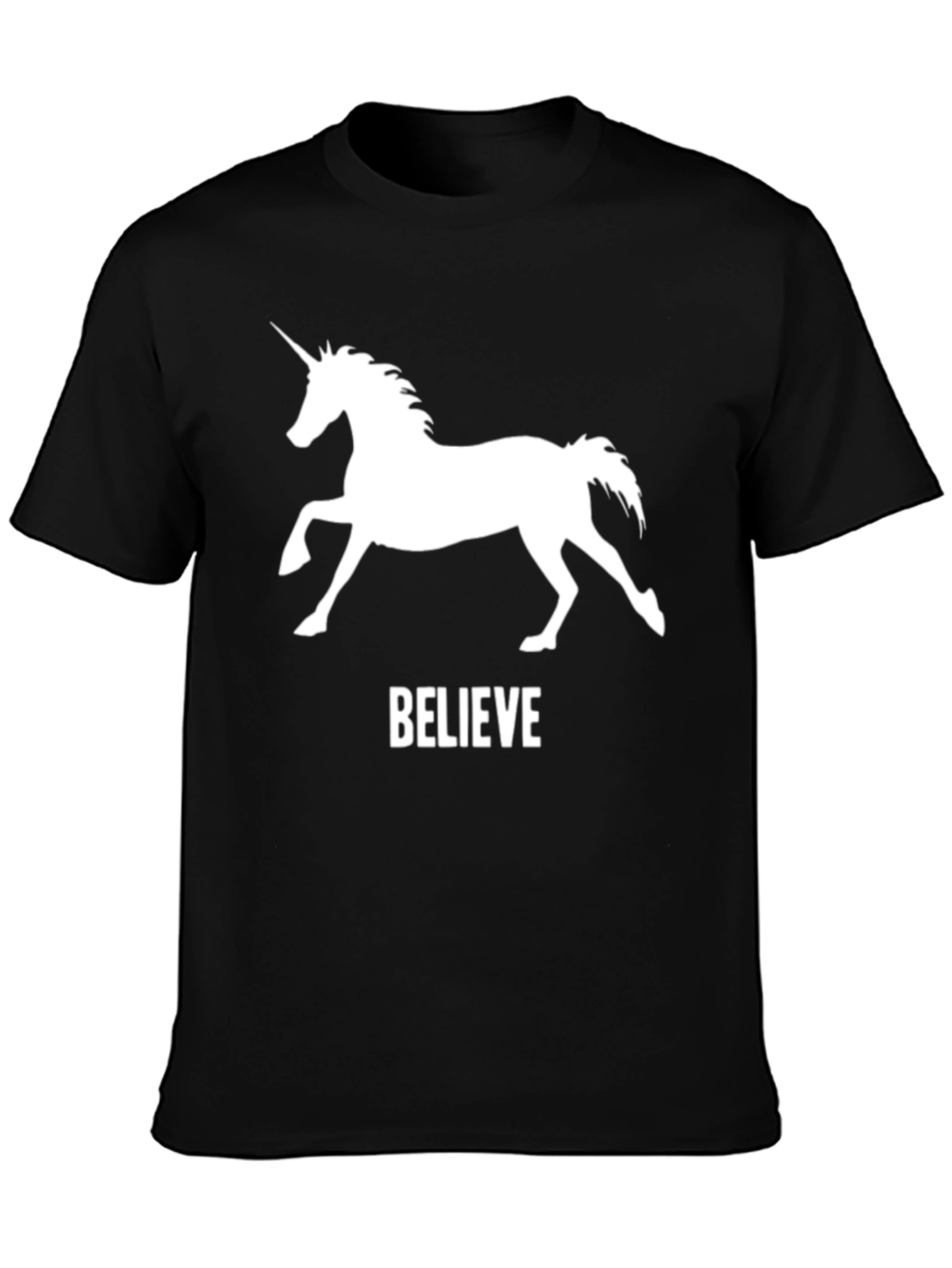 Believe Unicorn Graphic T-Shirt - Black