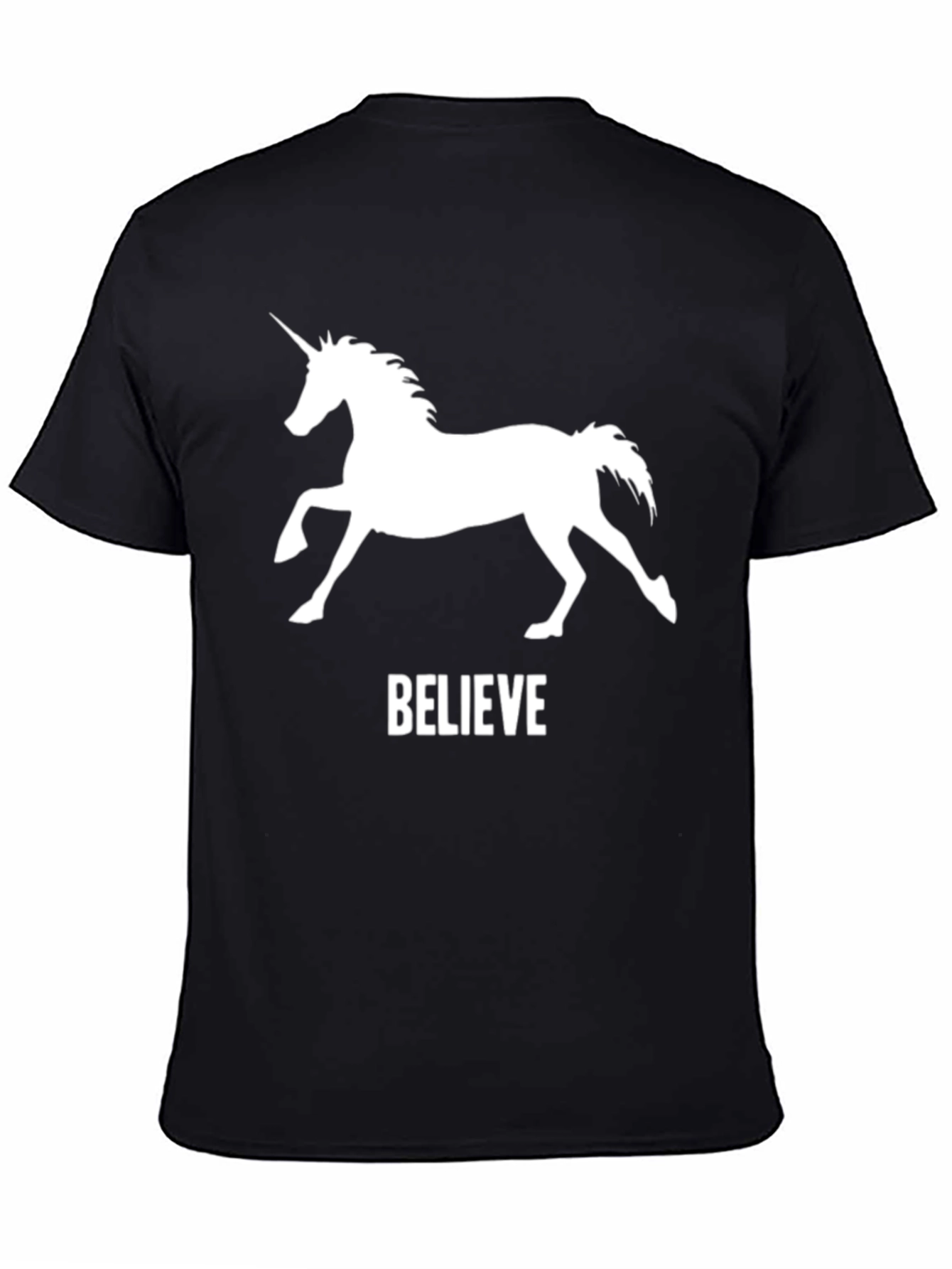 Believe Unicorn Graphic T-Shirt - Black