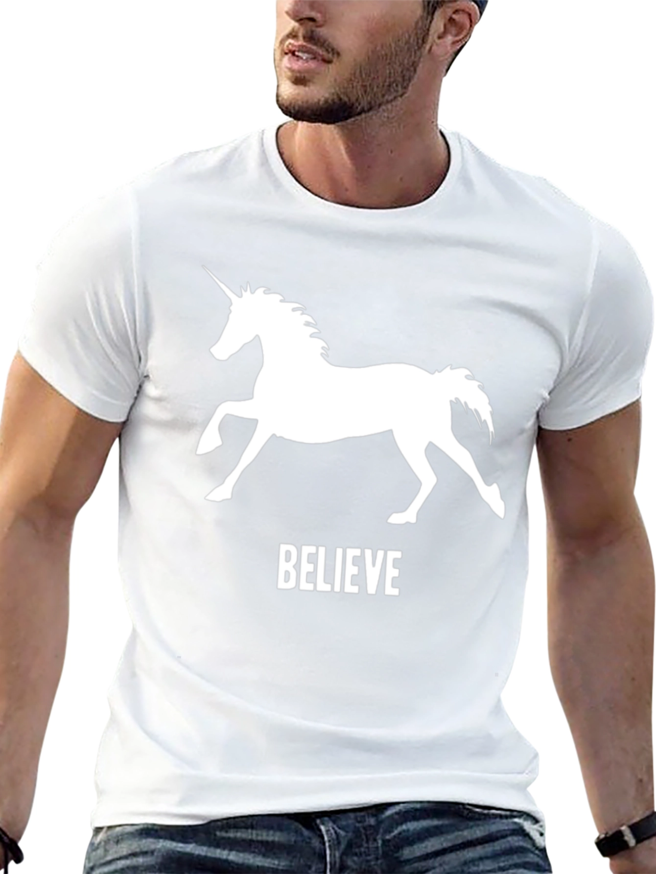 Believe Unicorn Graphic T-Shirt - Black