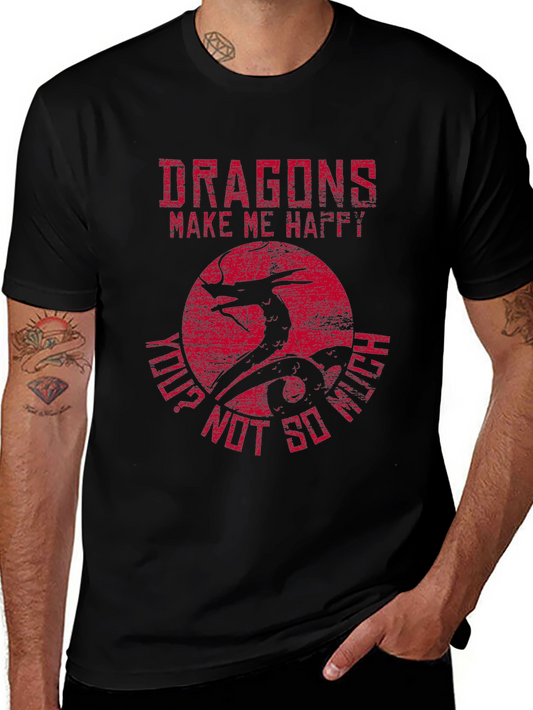 Dragons Make Me Happy Graphic T-Shirt