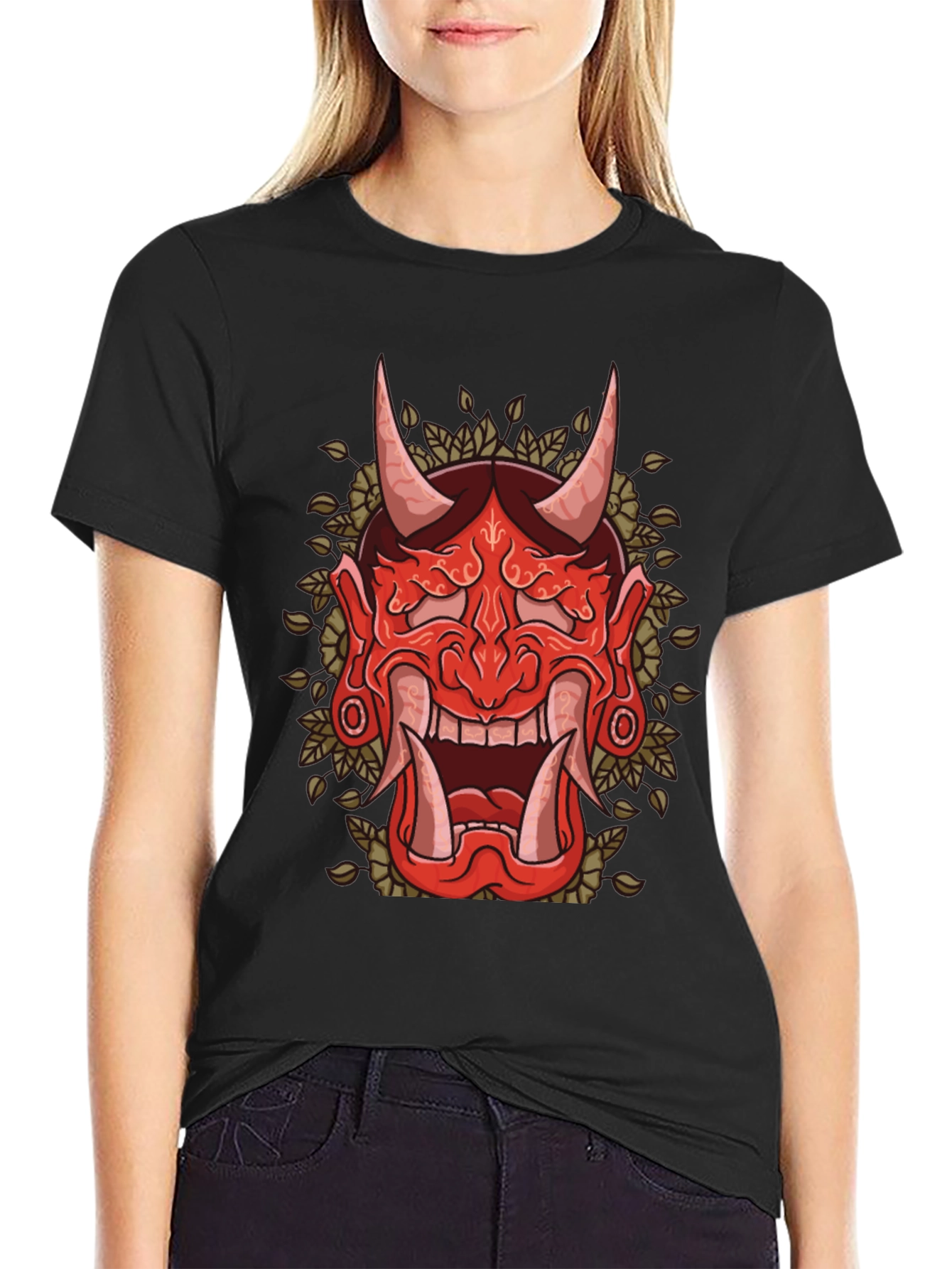 Hannya Mask Graphic Tee - Japanese Demon Shirt