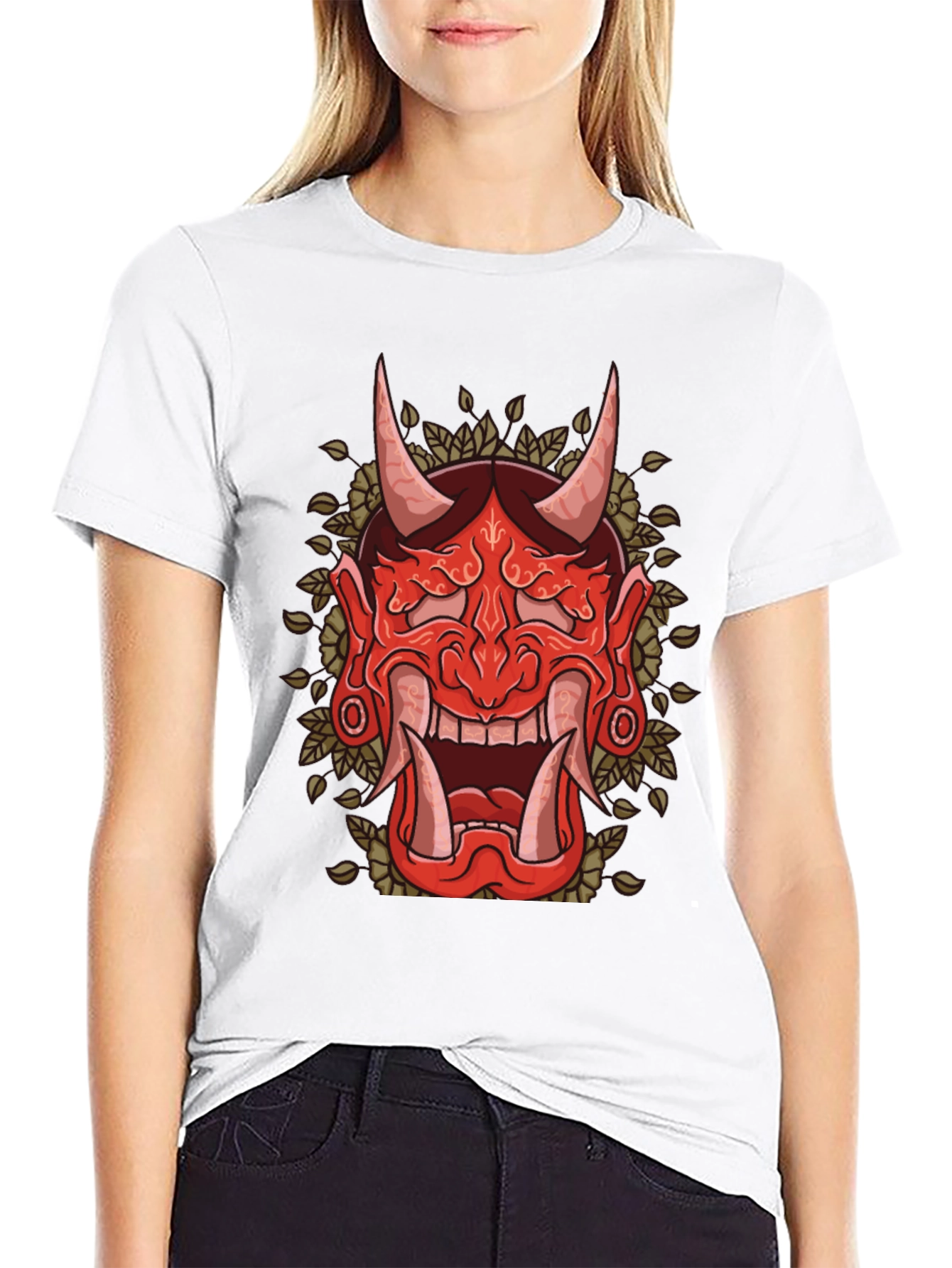 Hannya Mask Graphic Tee - Japanese Demon Shirt