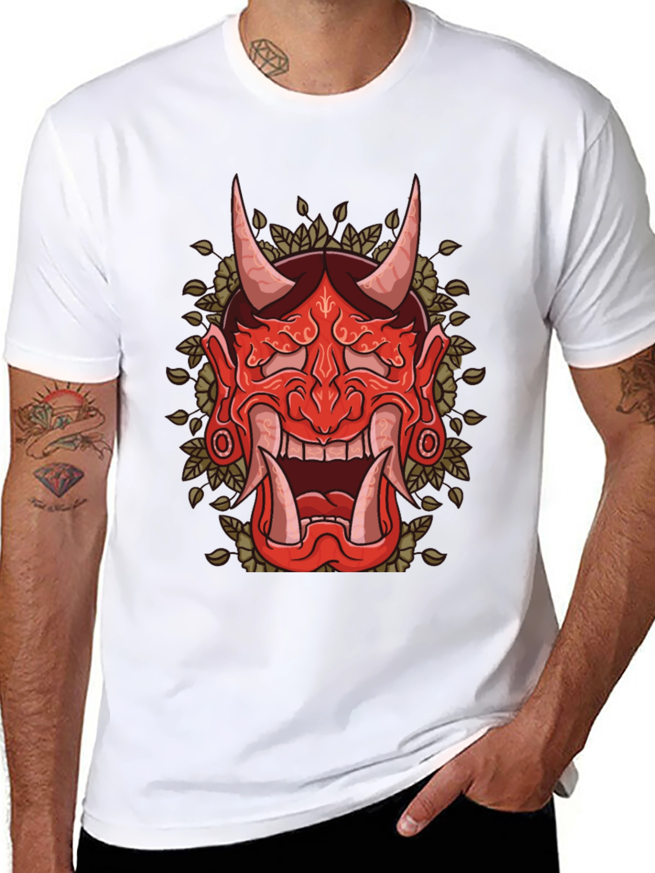 Hannya Mask Graphic Tee - Japanese Demon Shirt