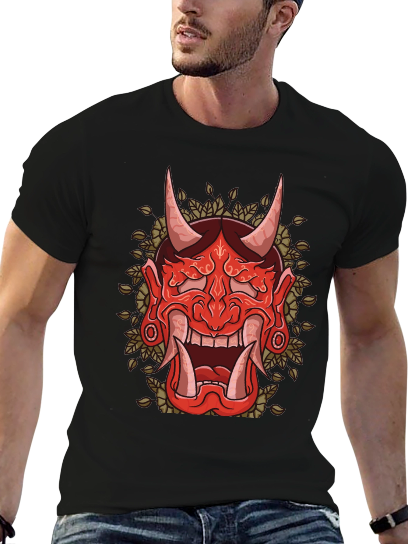 Hannya Mask Graphic Tee - Japanese Demon Shirt