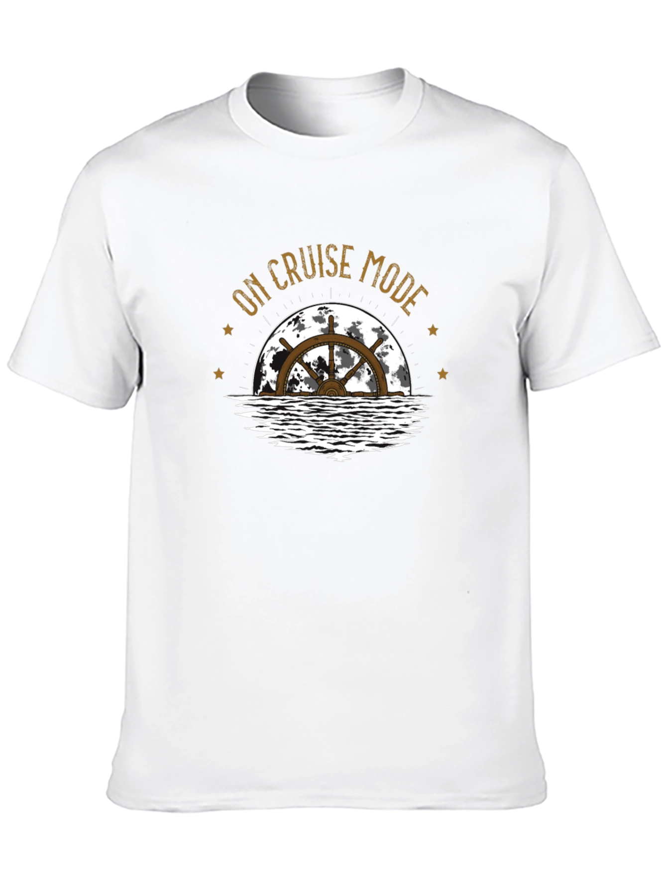 Cruise Mode Graphic Tee - Black Cotton T-Shirt