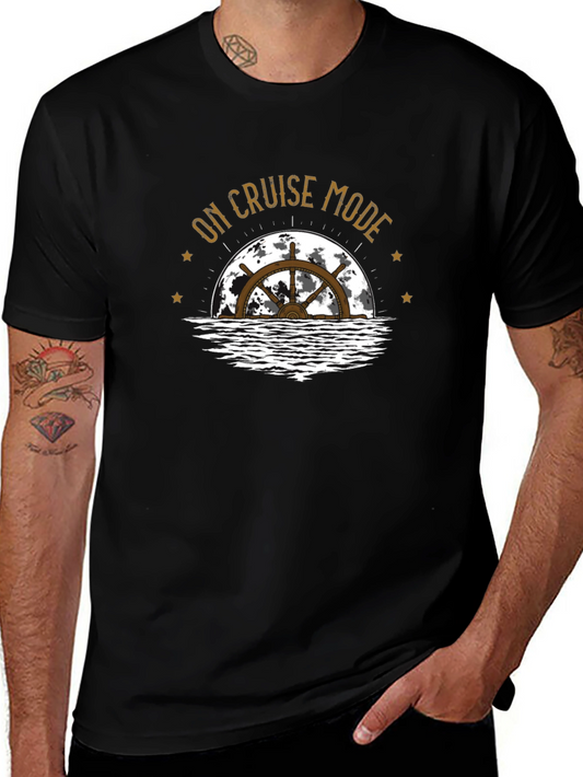 Cruise Mode Graphic Tee - Black Cotton T-Shirt