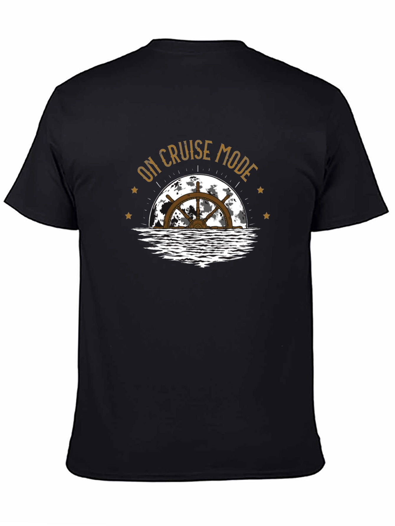Cruise Mode Graphic Tee - Black Cotton T-Shirt