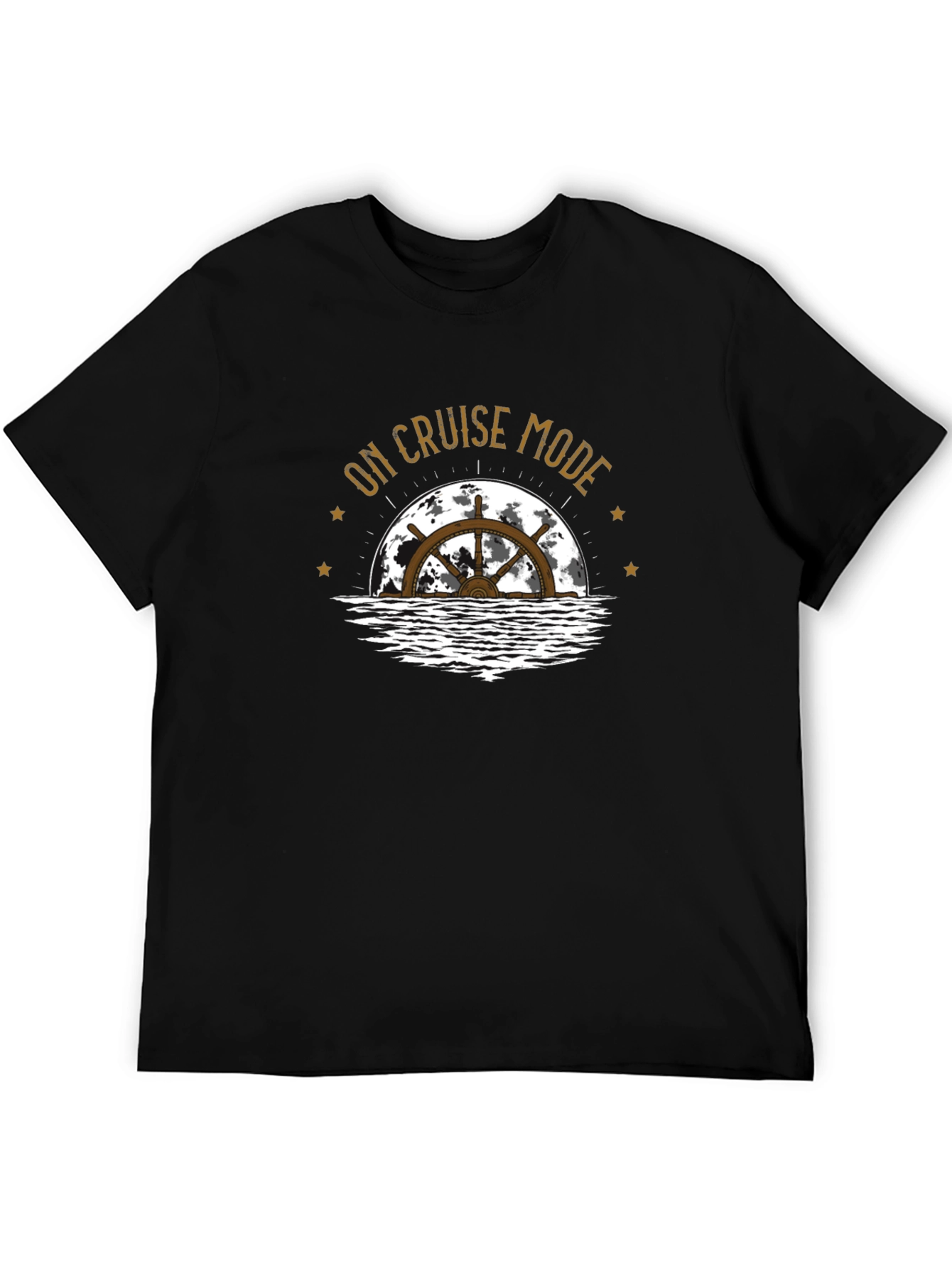 Cruise Mode Graphic Tee - Black Cotton T-Shirt