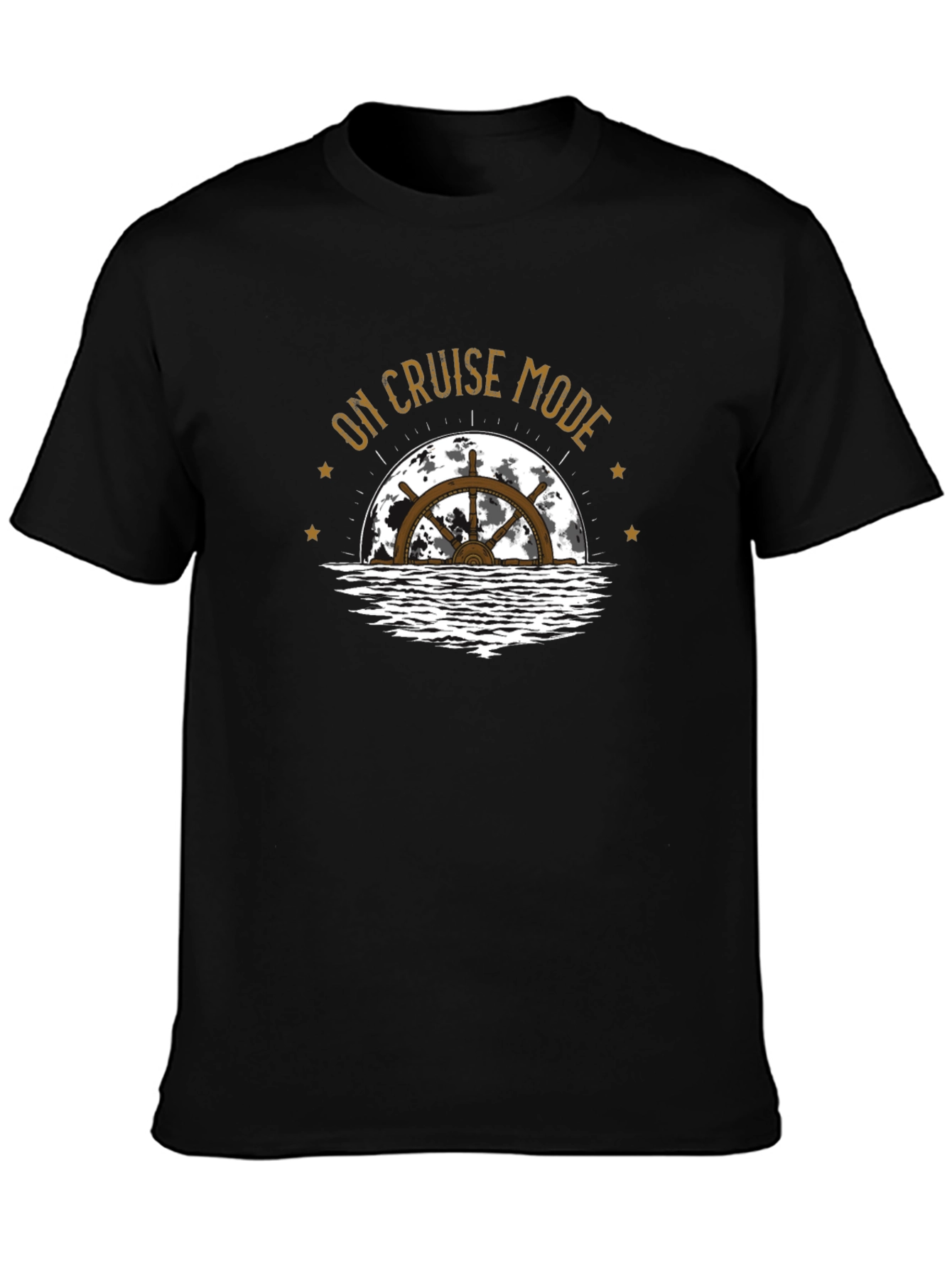 Cruise Mode Graphic Tee - Black Cotton T-Shirt