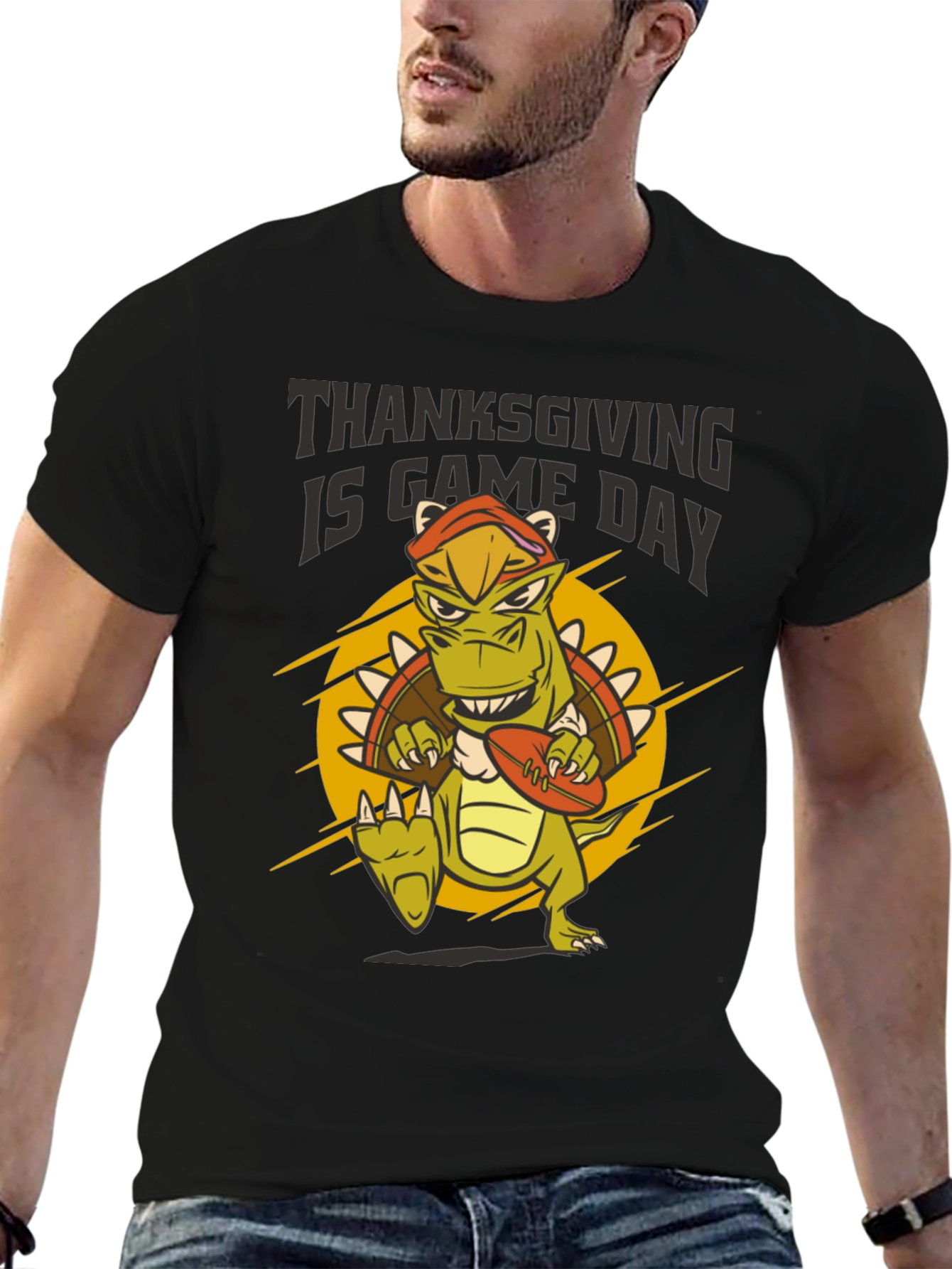 Thanksgiving Game Day Dinosaur T-Shirt