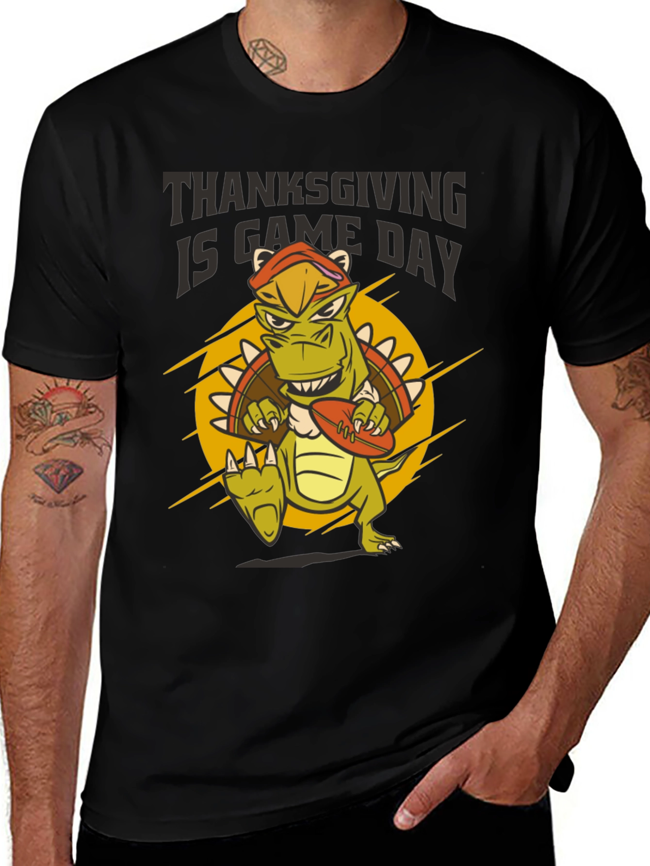 Thanksgiving Game Day Dinosaur T-Shirt