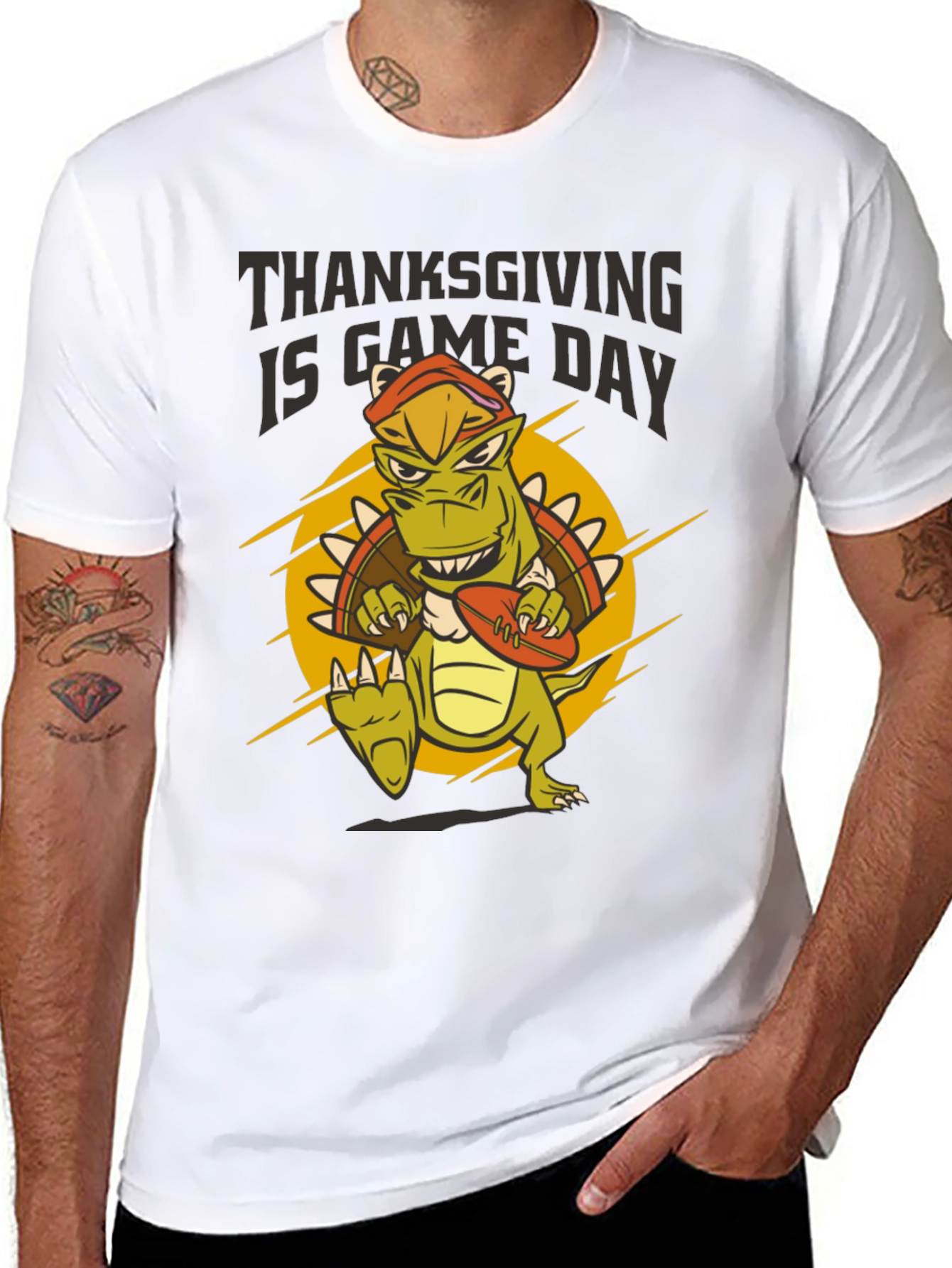 Thanksgiving Game Day Dinosaur T-Shirt