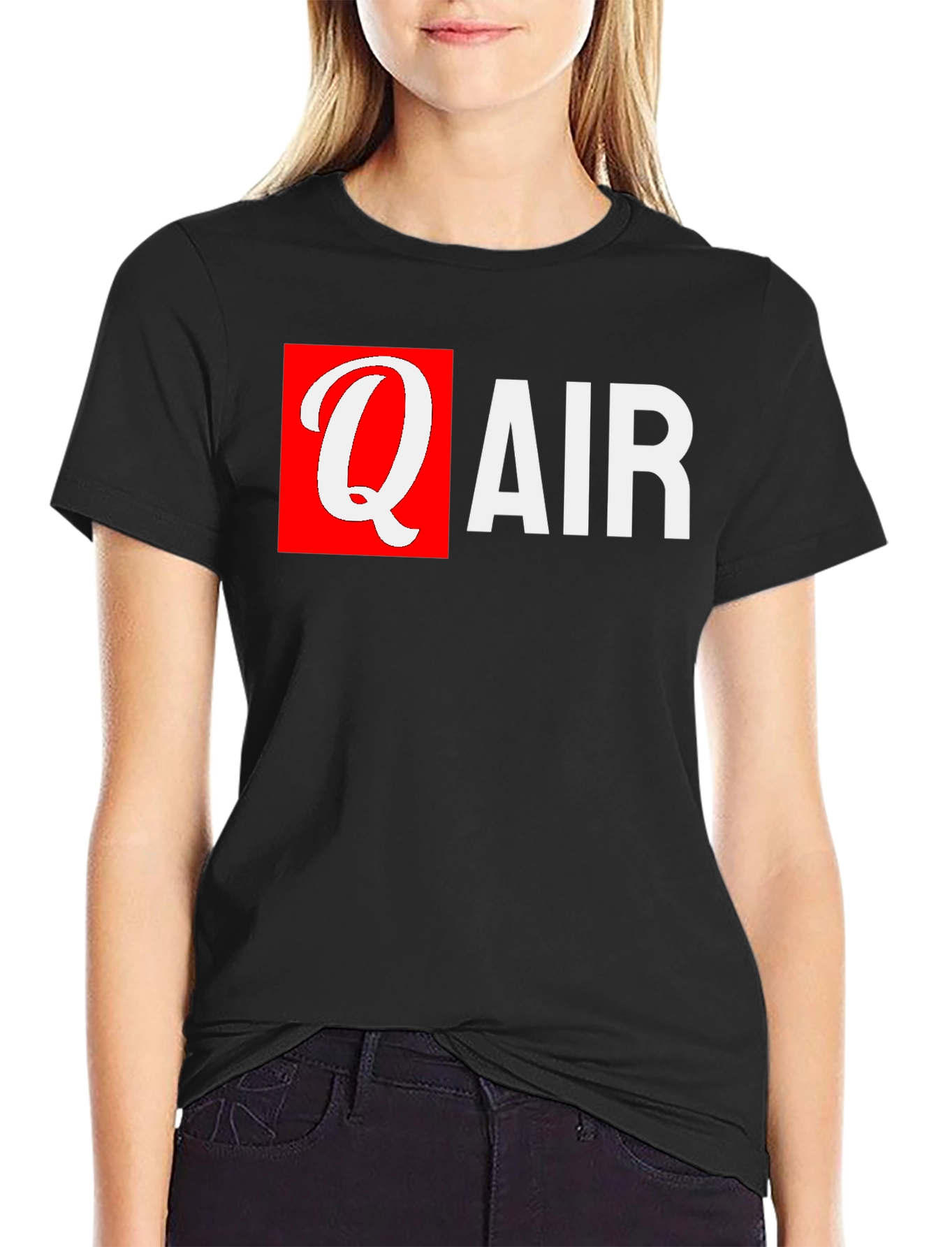 Q Air Black T-Shirt: Stylish Graphic Tee