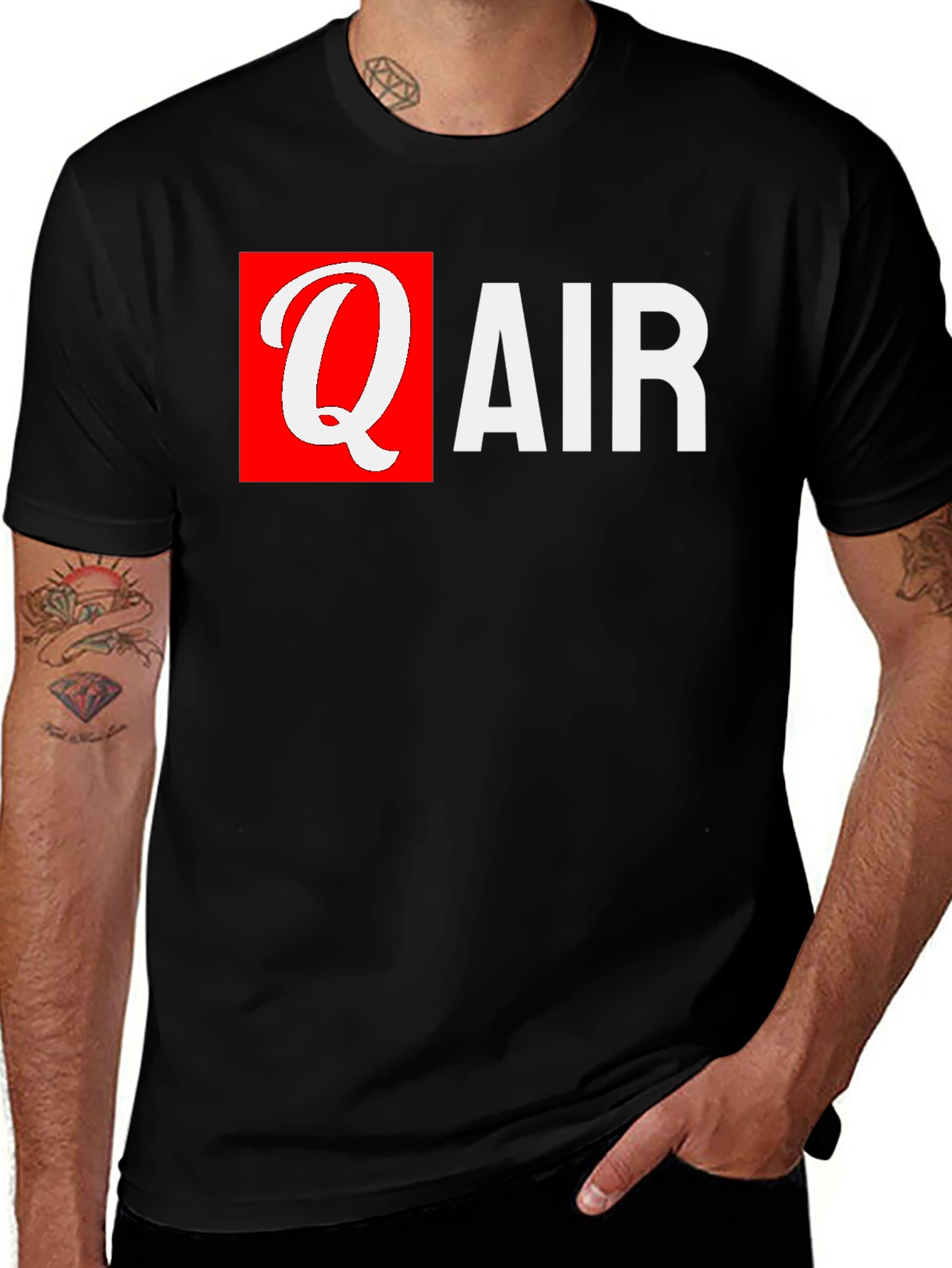 Q Air Black T-Shirt: Stylish Graphic Tee