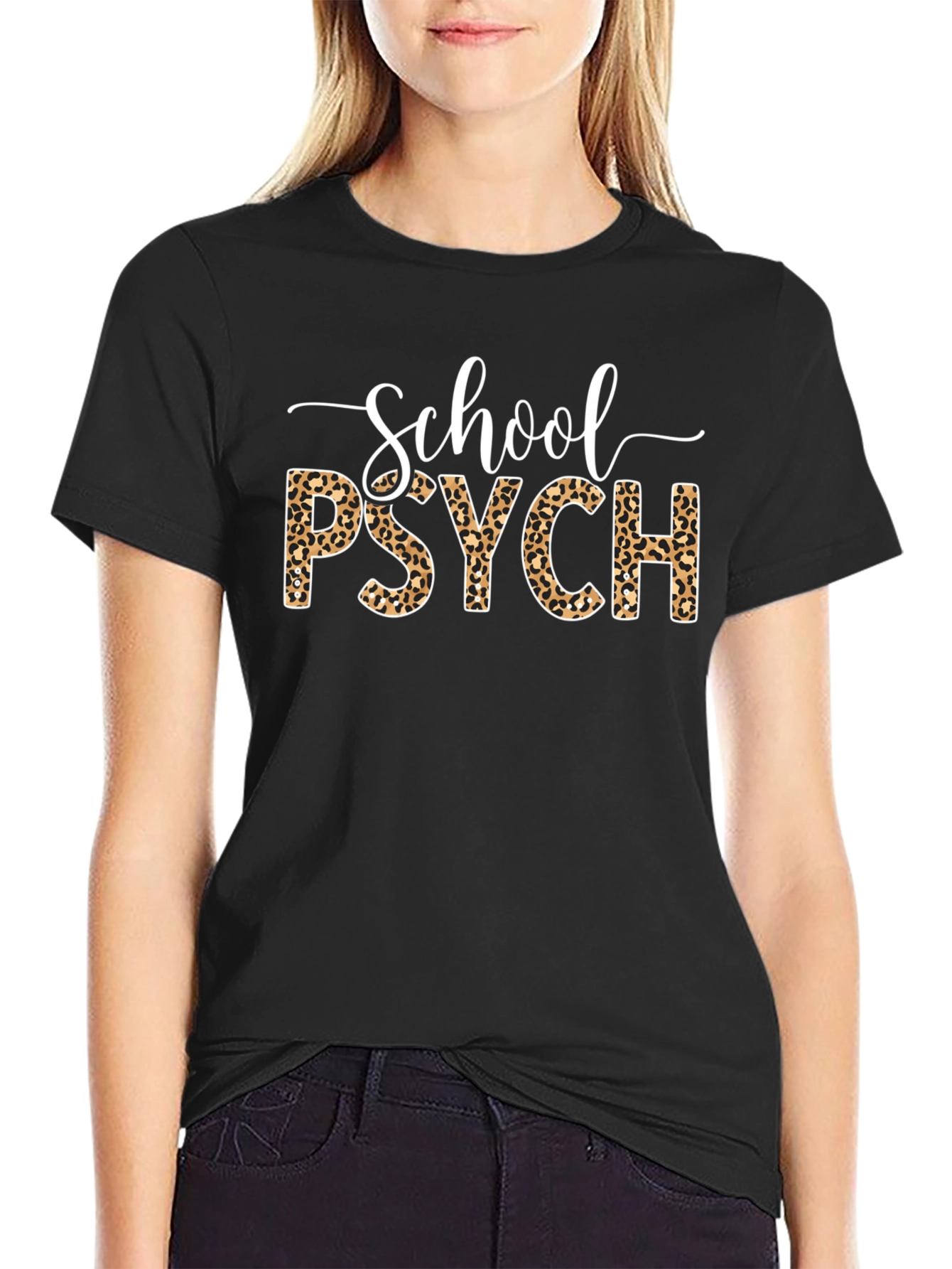 School Psych Leopard Print T-Shirt