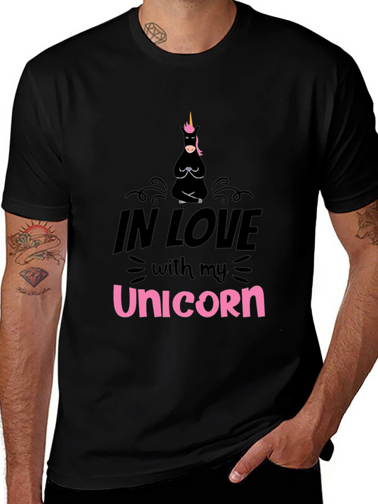 In Love With My Unicorn Black T-Shirt
