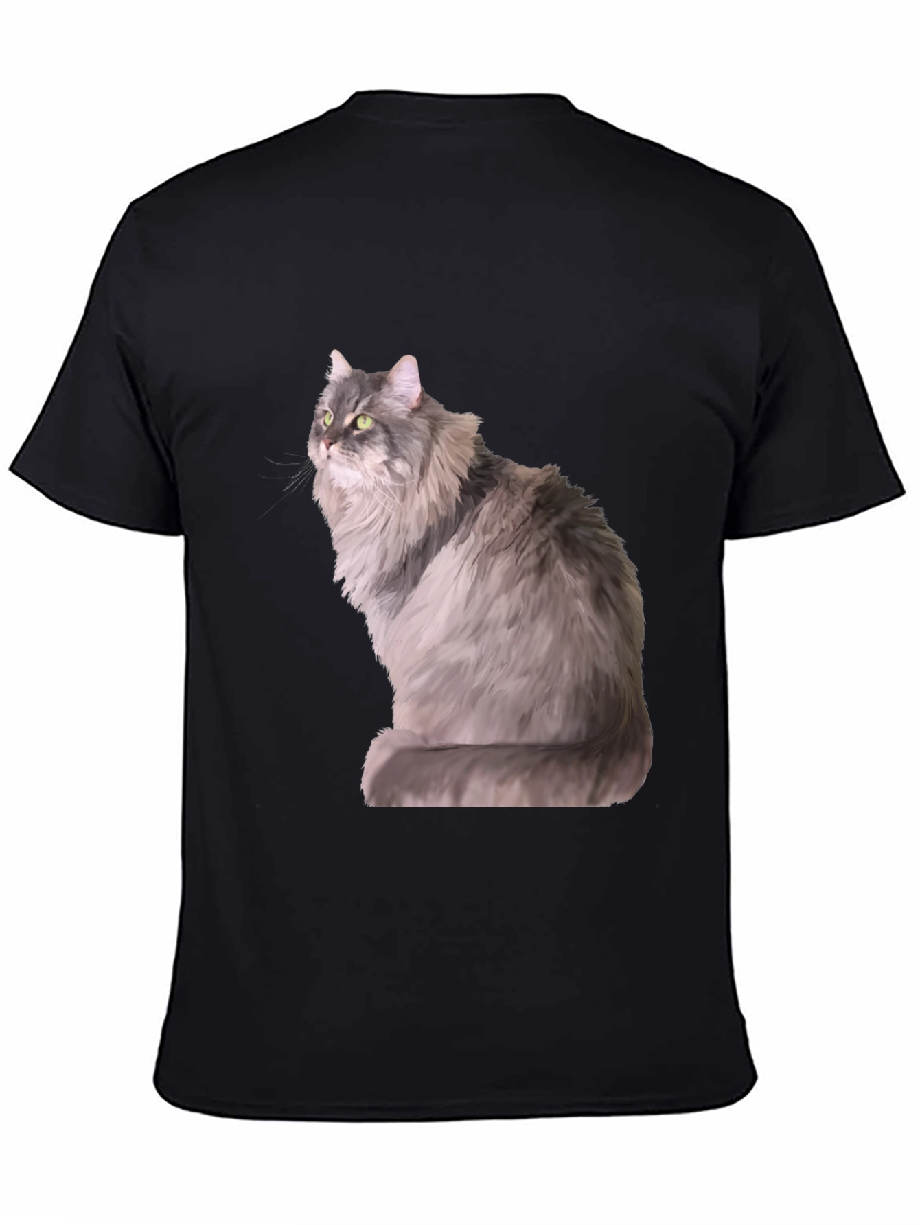 Cool Cat Graphic Tee - Trendy Mens Black T-Shirt