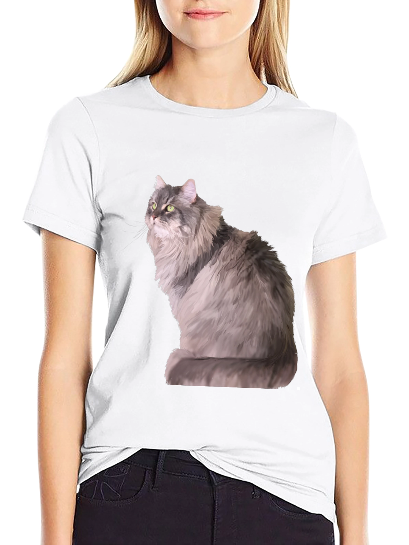 Cool Cat Graphic Tee - Trendy Mens Black T-Shirt