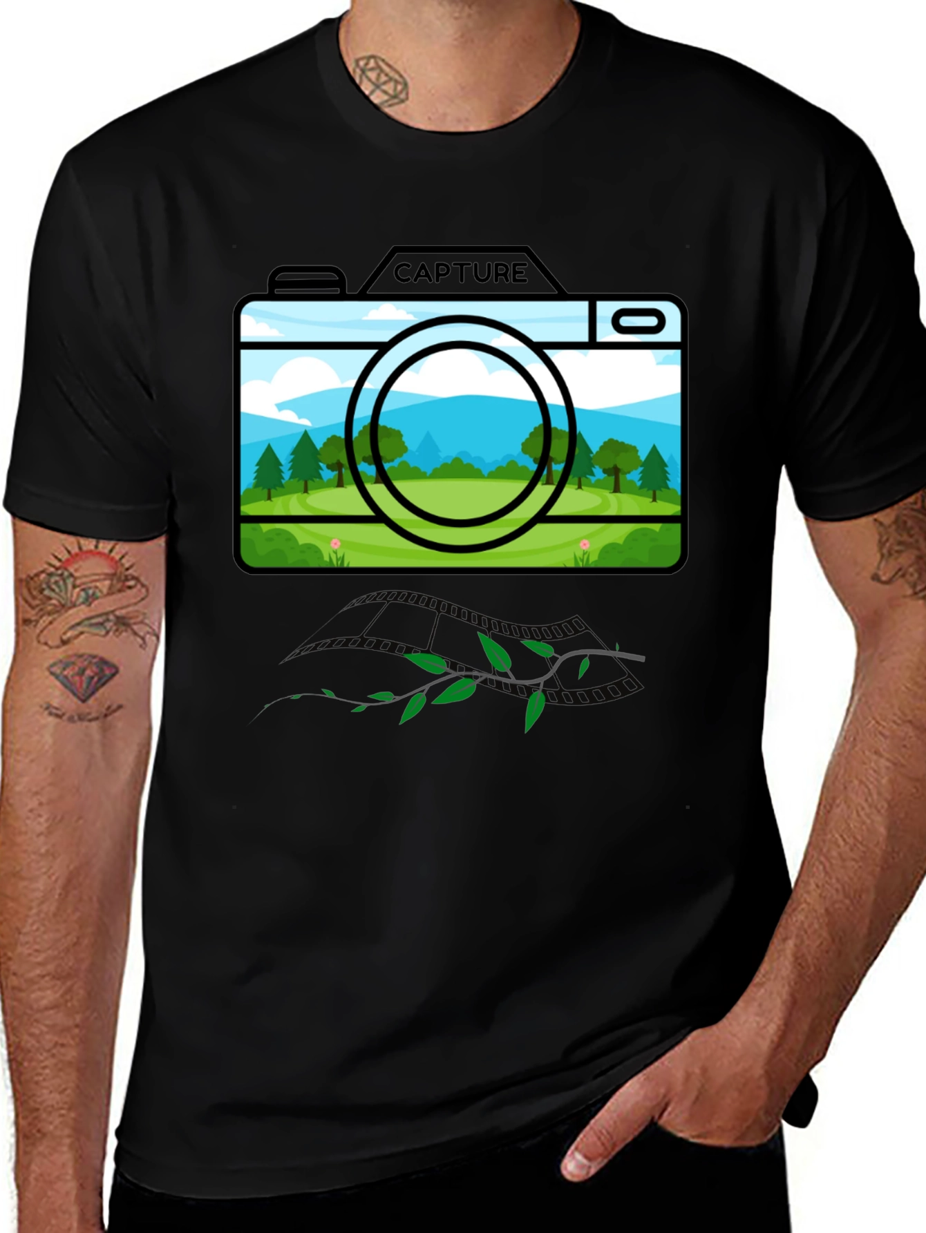Nature Capture Graphic Tee - Black Cotton Blend