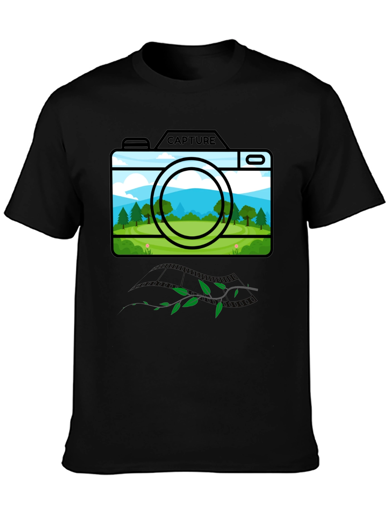 Nature Capture Graphic Tee - Black Cotton Blend