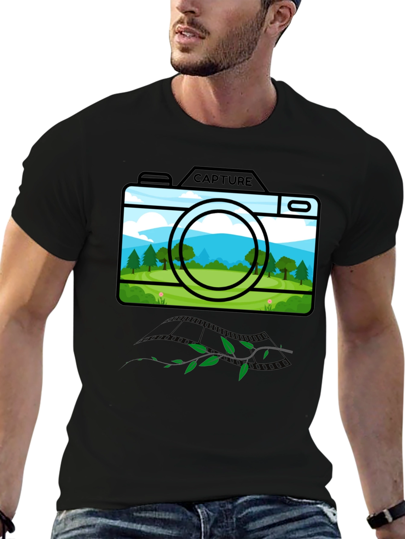 Nature Capture Graphic Tee - Black Cotton Blend