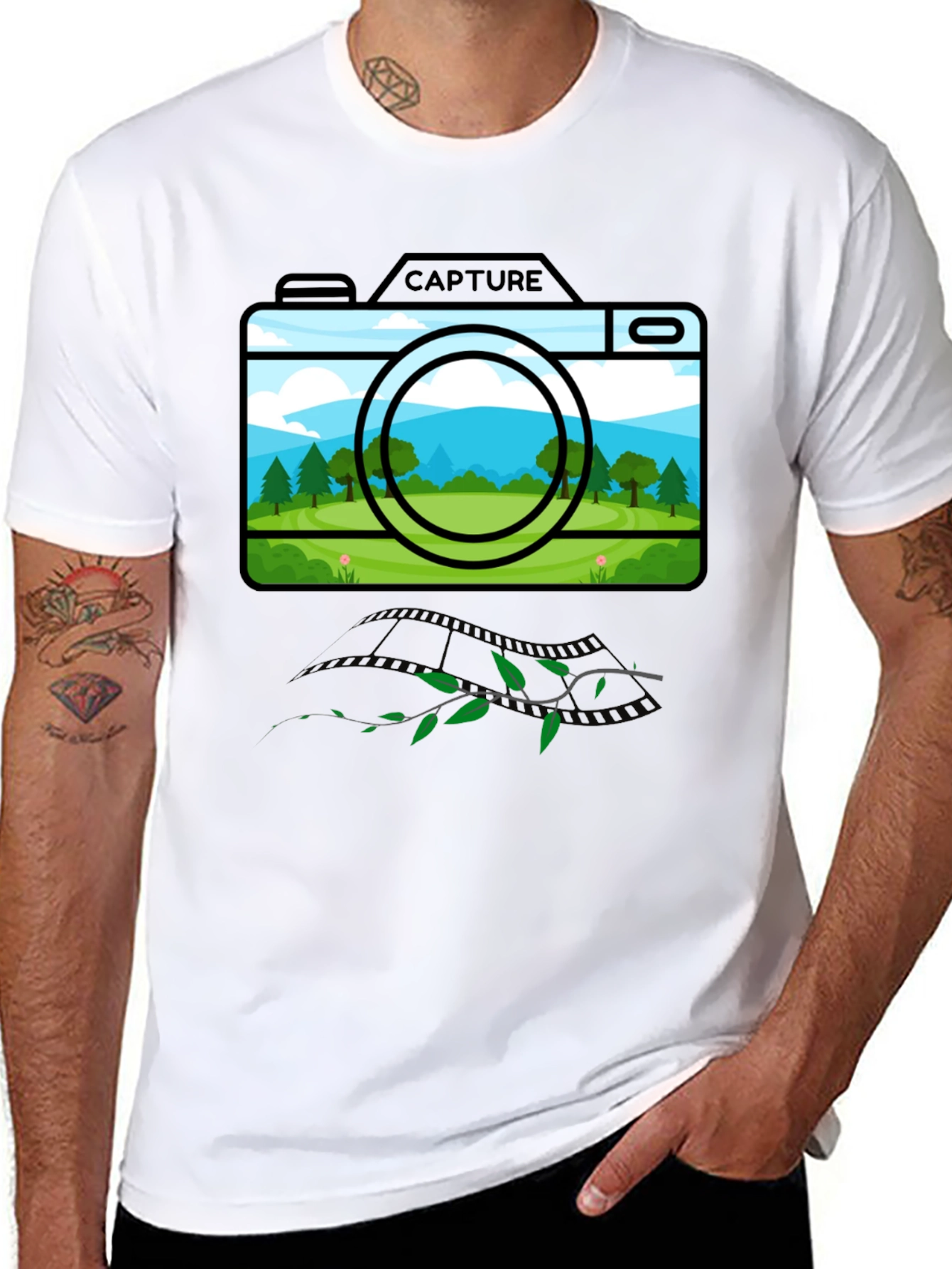Nature Capture Graphic Tee - Black Cotton Blend