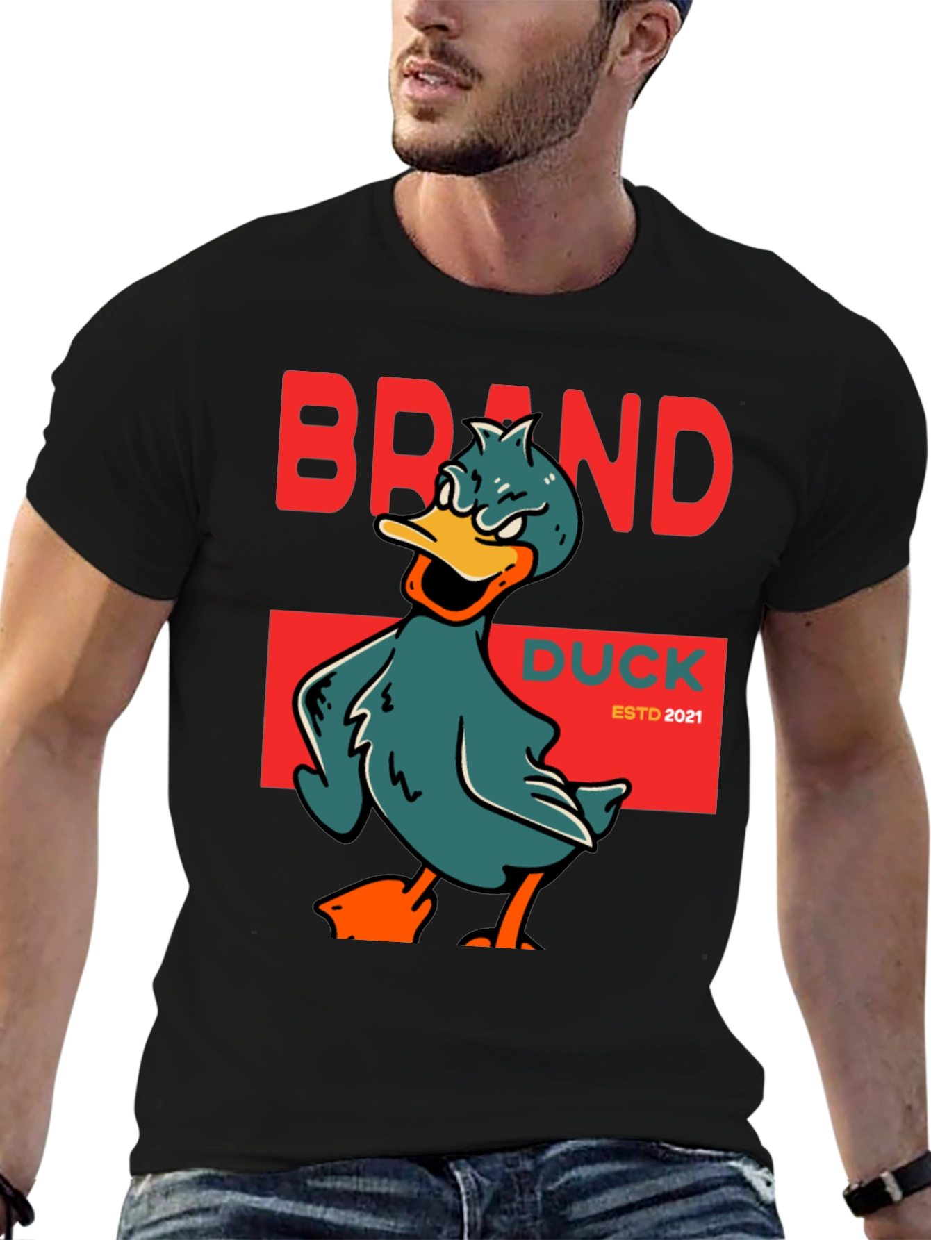 Brand Duck ESTD 2021 Black T-Shirt