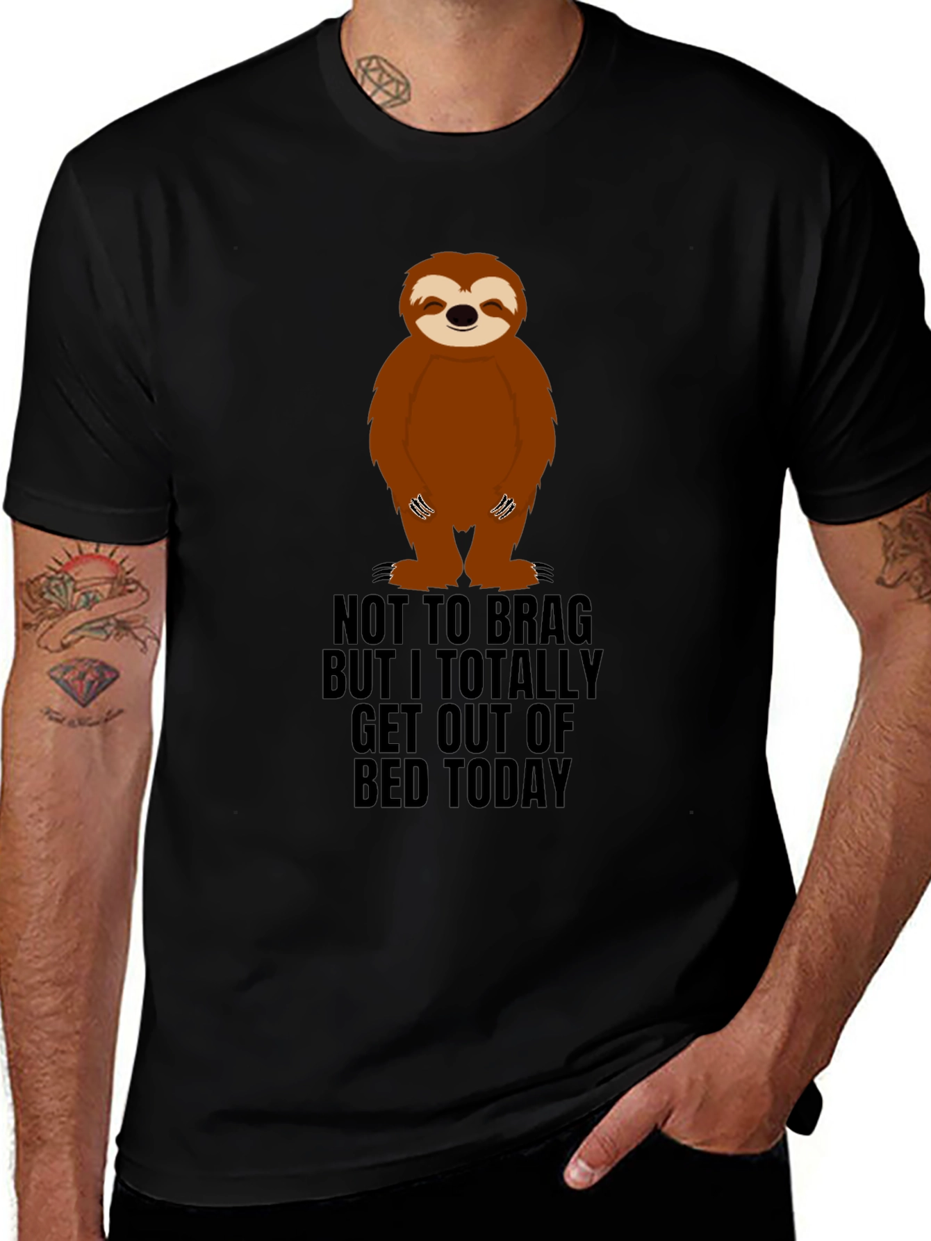Sloth Get Out Of Bed Graphic Tee