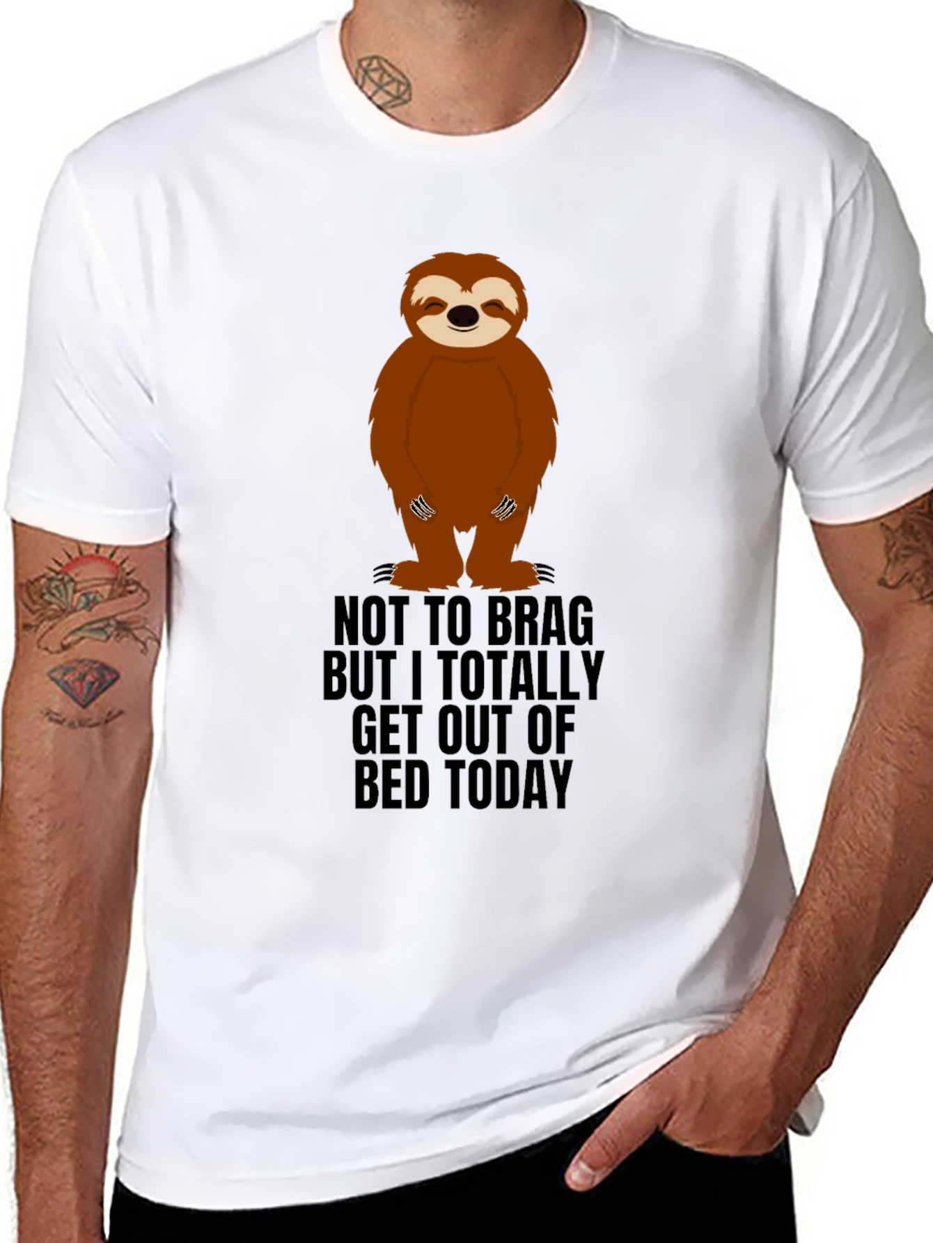 Sloth Get Out Of Bed Graphic Tee