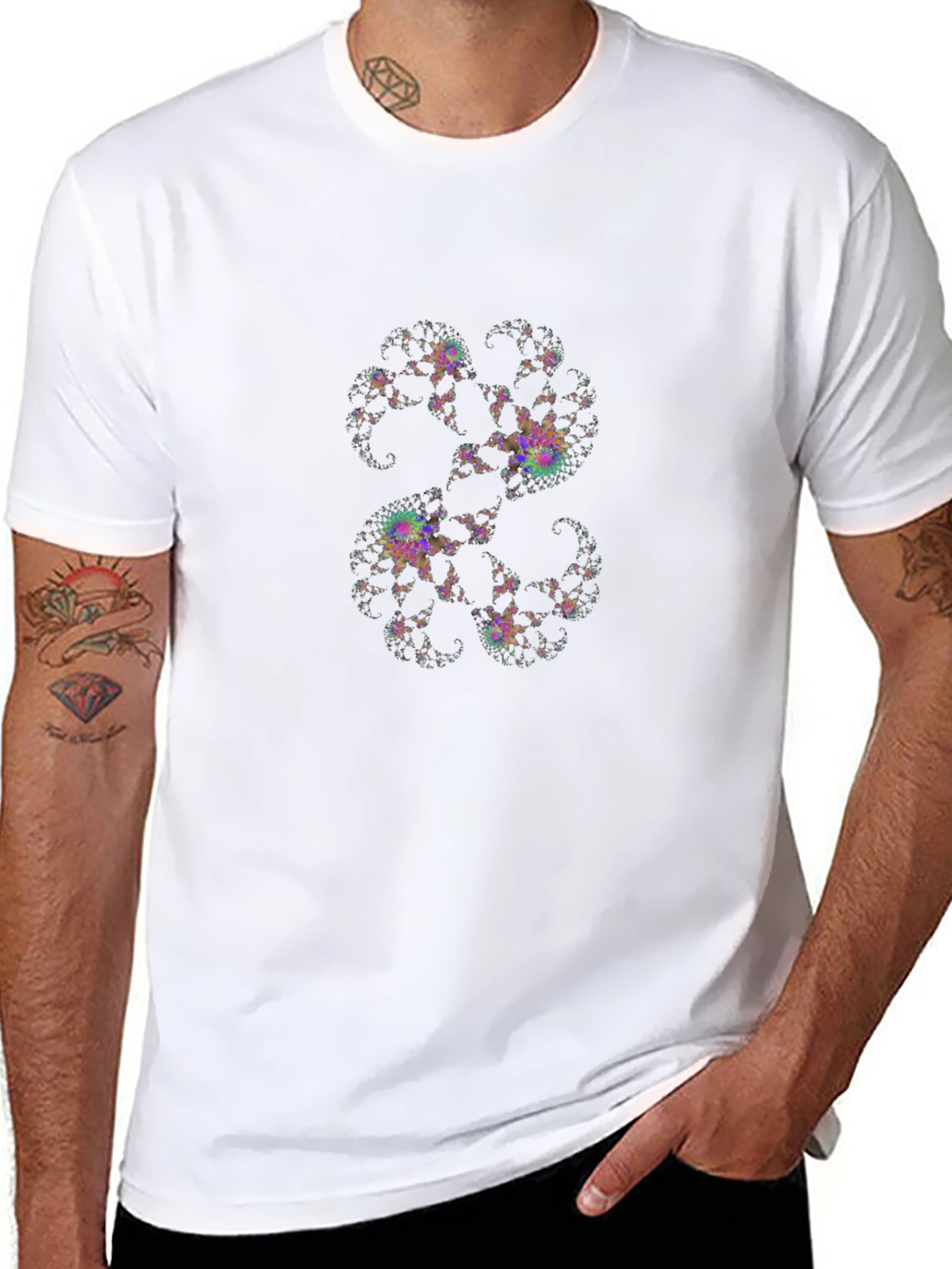 Fractal Art Black T-Shirt - Unique Design