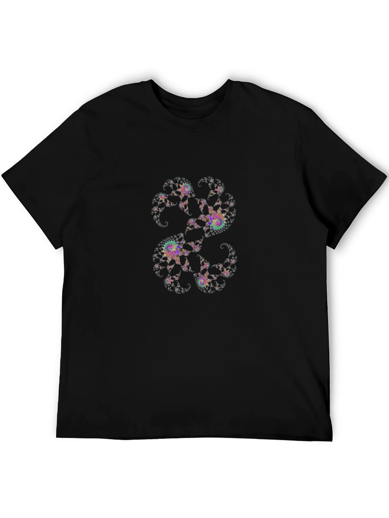 Fractal Art Black T-Shirt - Unique Design