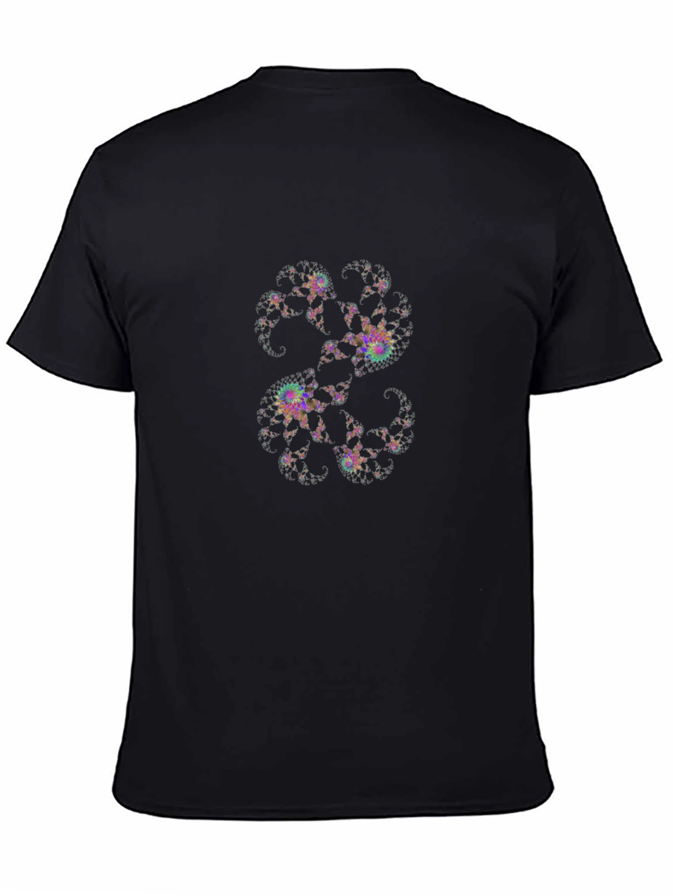Fractal Art Black T-Shirt - Unique Design