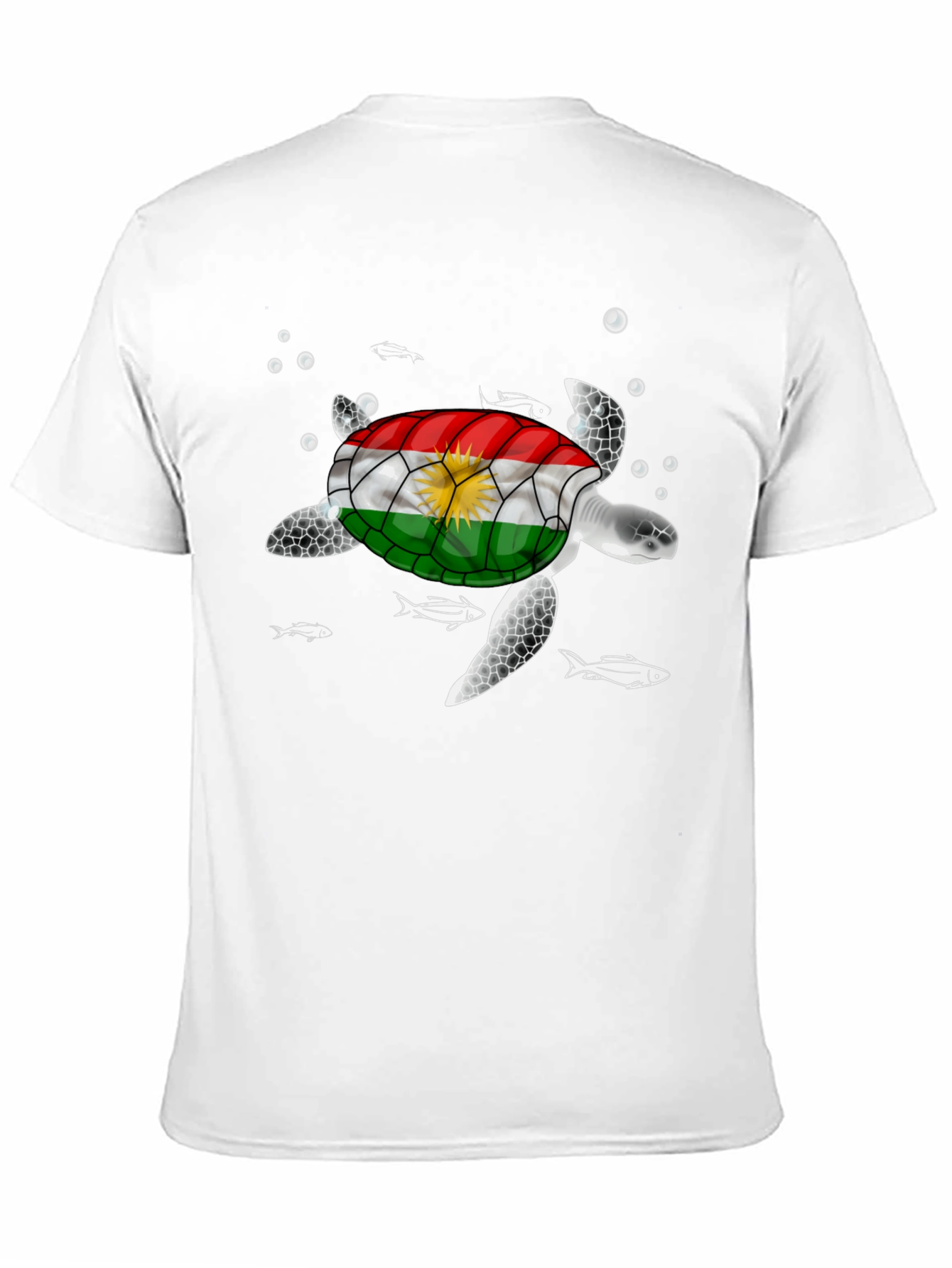 Kurdistan Flag Turtle Graphic T-Shirt