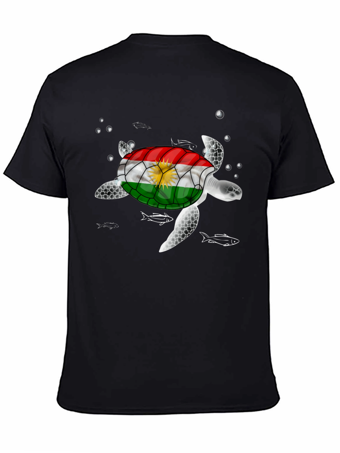 Kurdistan Flag Turtle Graphic T-Shirt