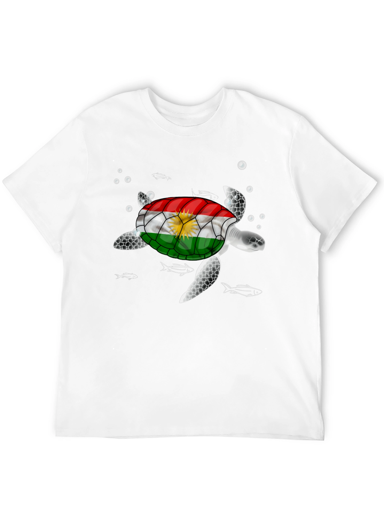 Kurdistan Flag Turtle Graphic T-Shirt