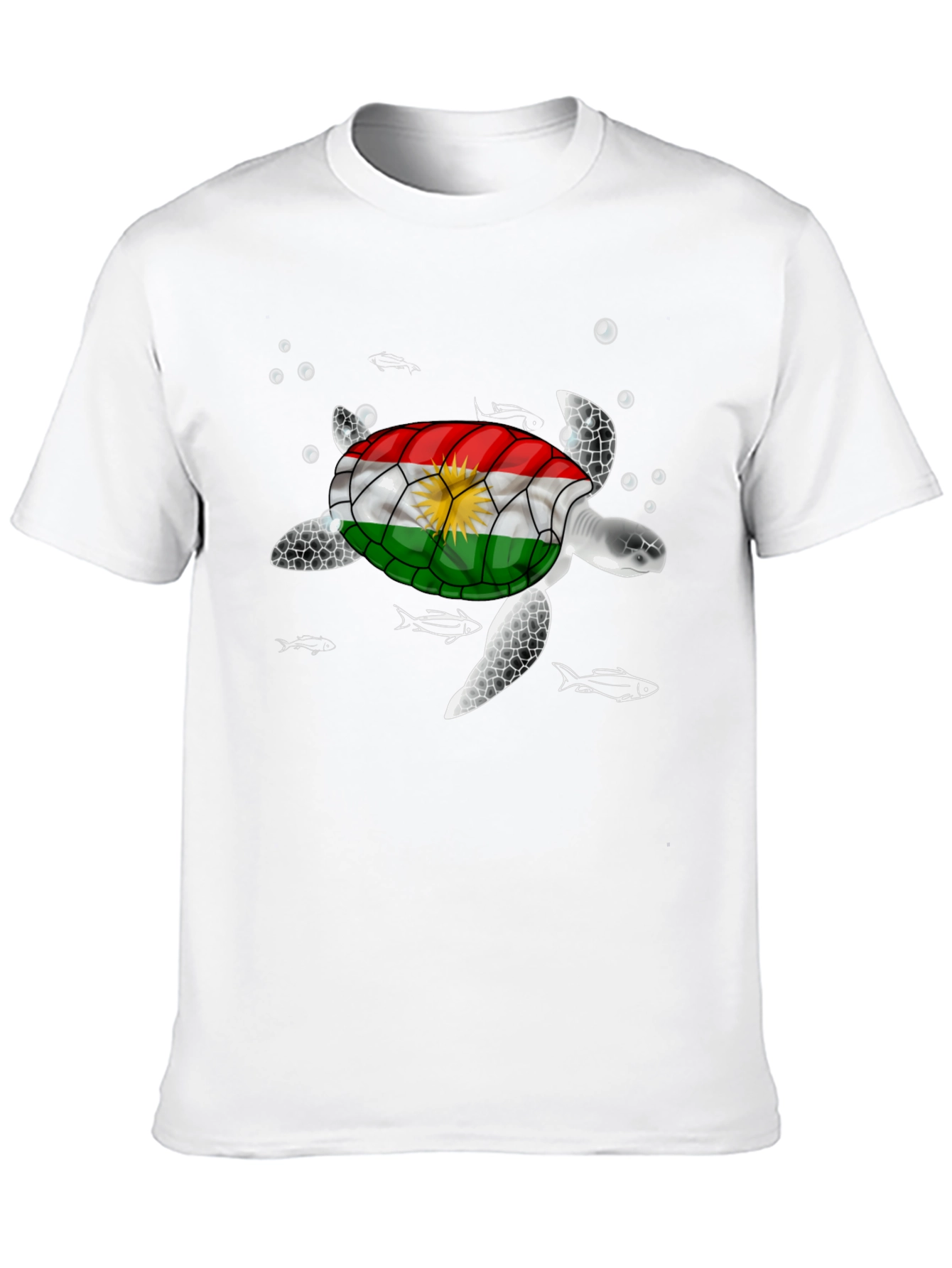 Kurdistan Flag Turtle Graphic T-Shirt