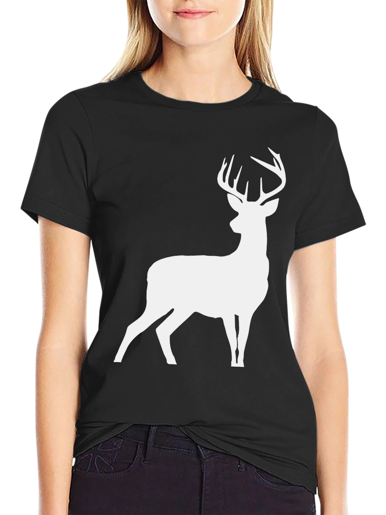 Buck Deer Graphic Tee - Mens Black T-Shirt