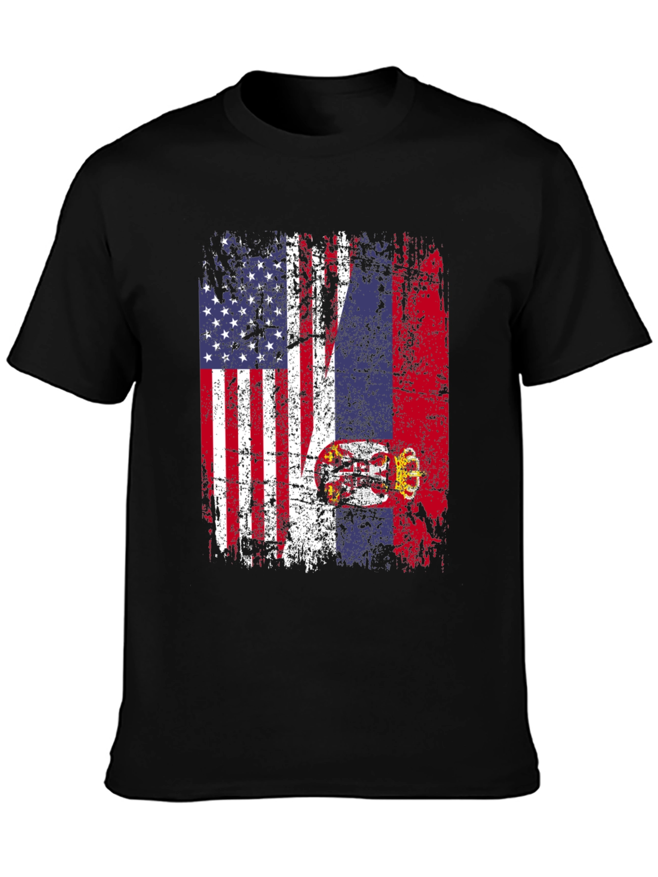 USA Serbia Flag Graphic T-Shirt