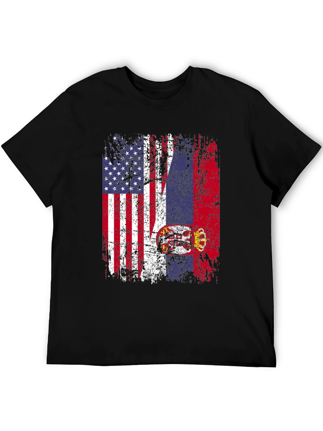 USA Serbia Flag Graphic T-Shirt