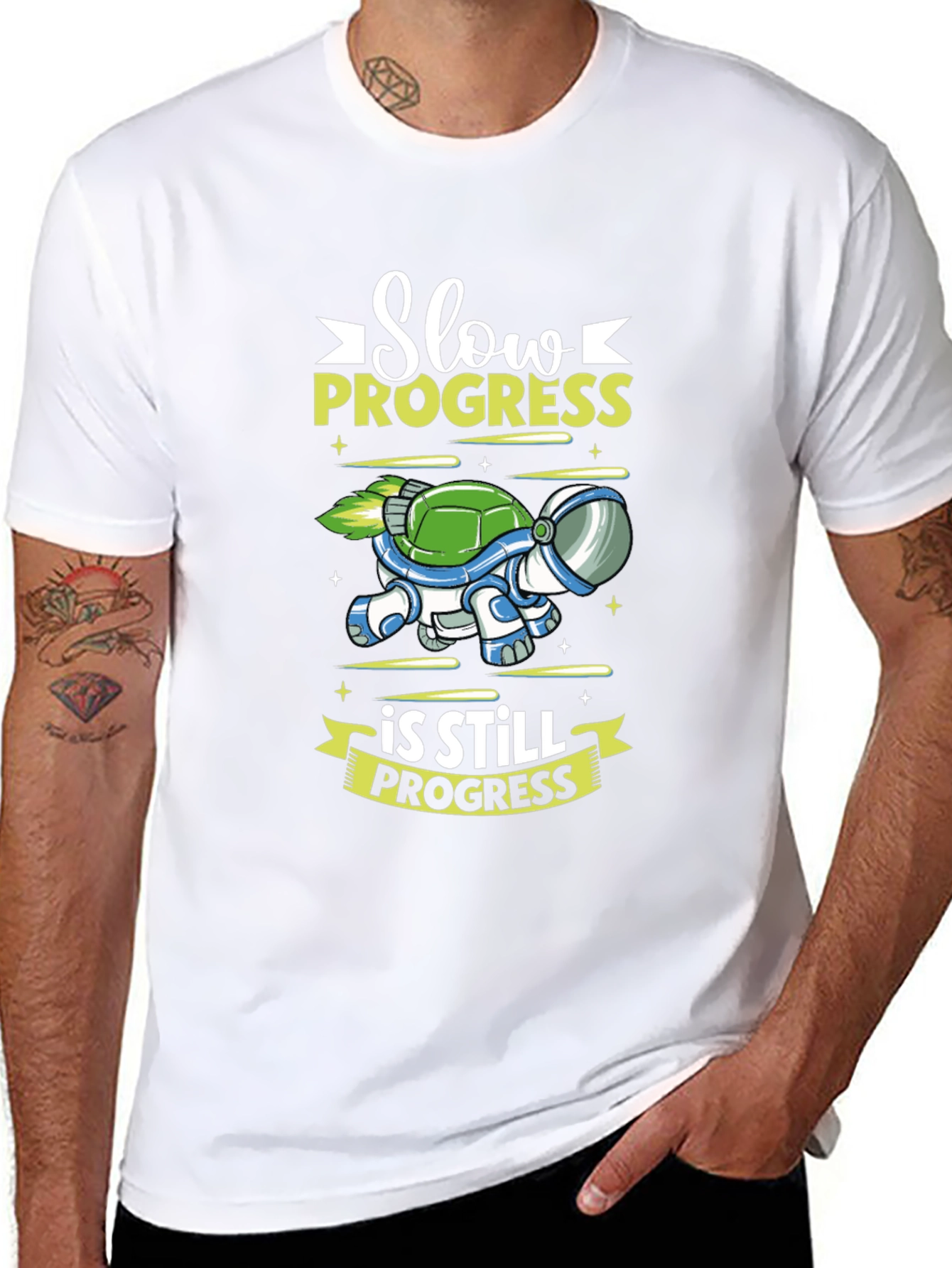 Slow Progress Turtle T-Shirt - Space Design