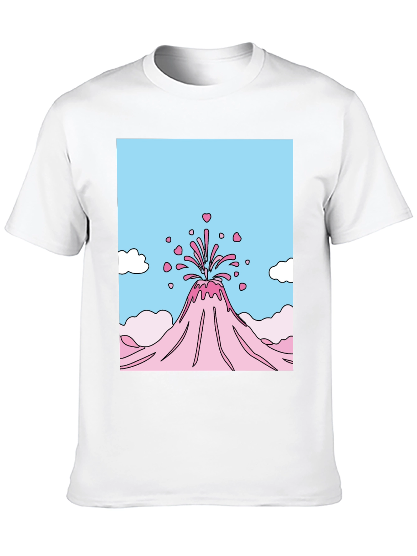 Volcano Hearts Graphic T-Shirt - Black Crew Neck