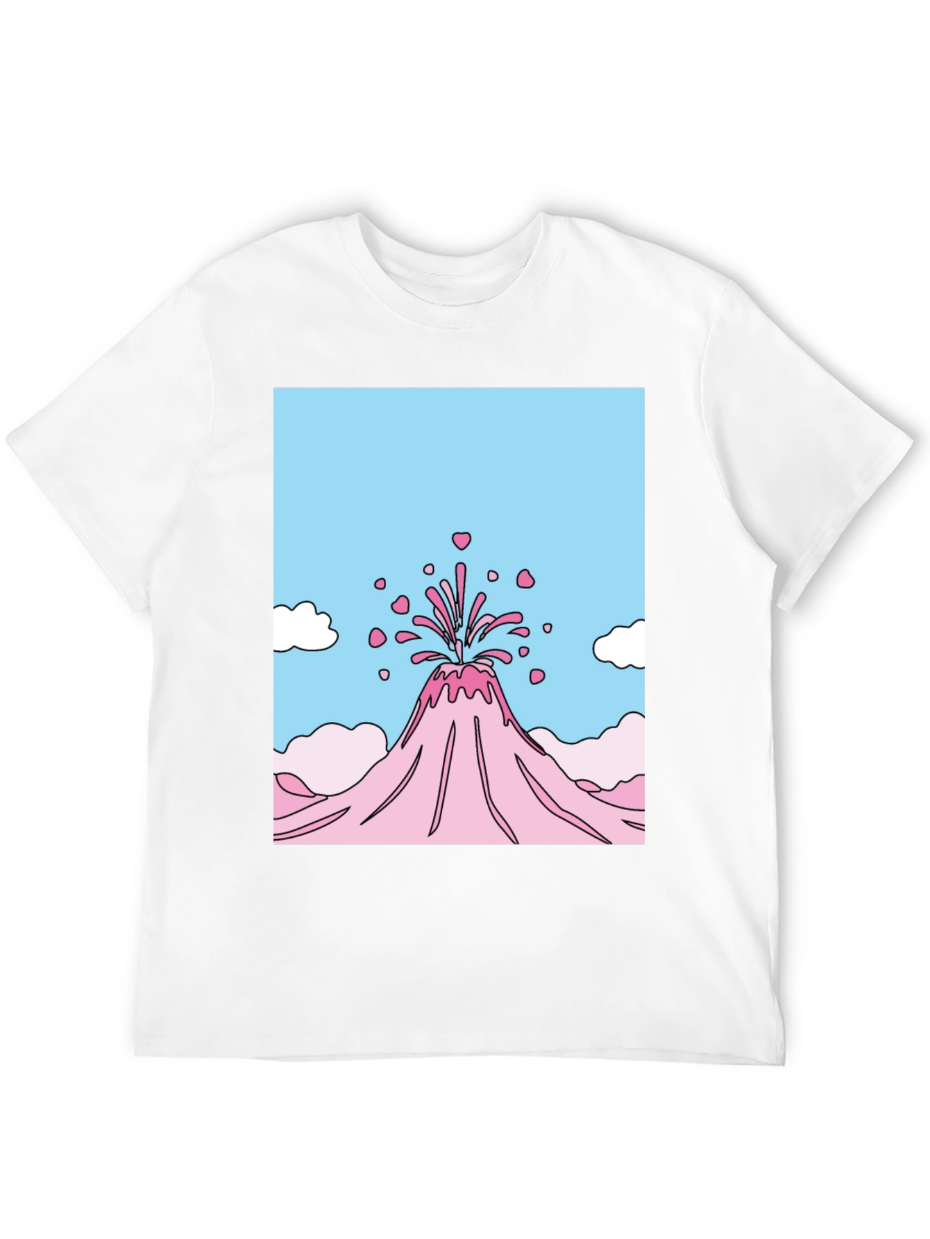 Volcano Hearts Graphic T-Shirt - Black Crew Neck