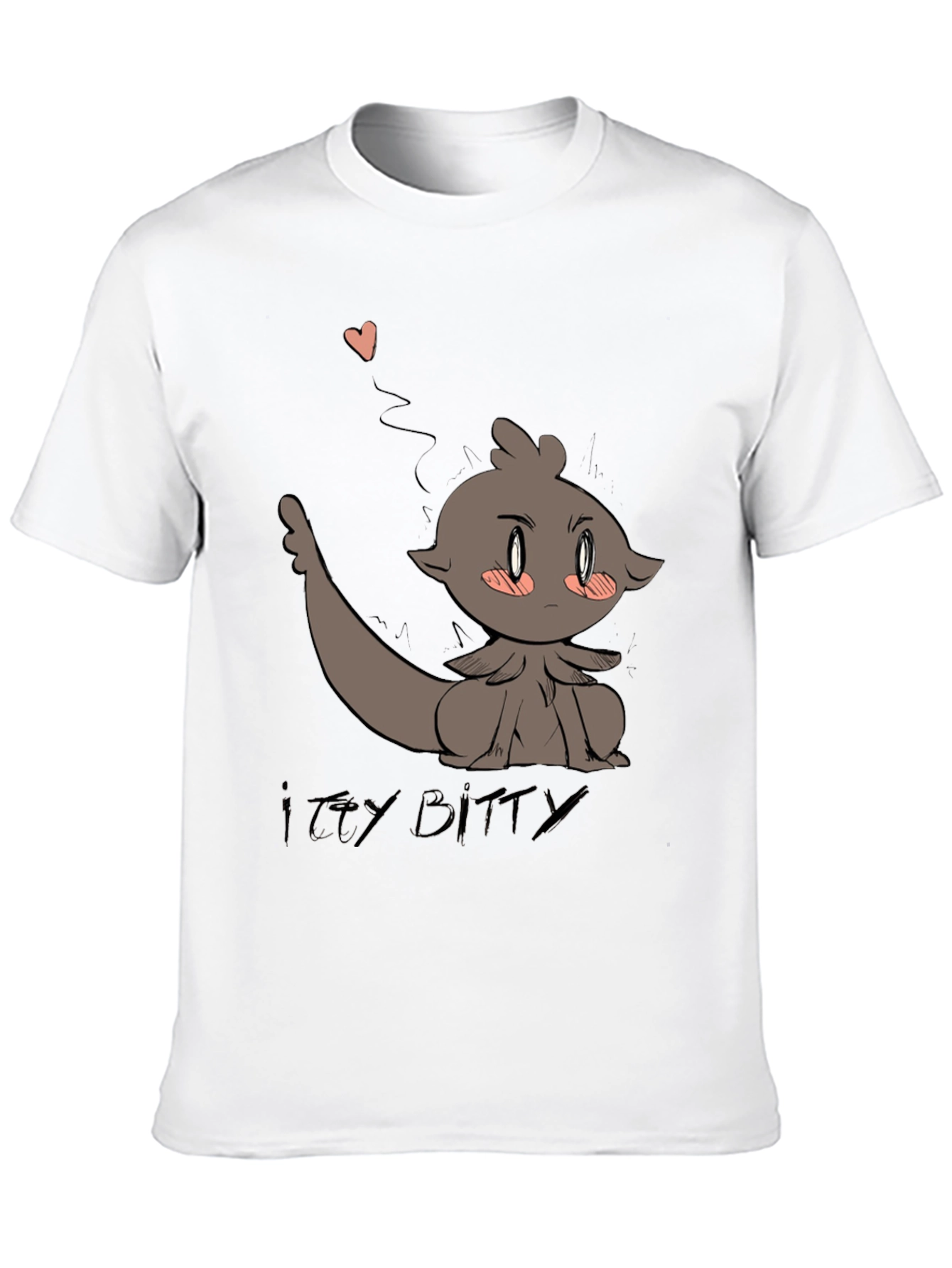 Cute Itty Bitty Cartoon Graphic Black T-Shirt