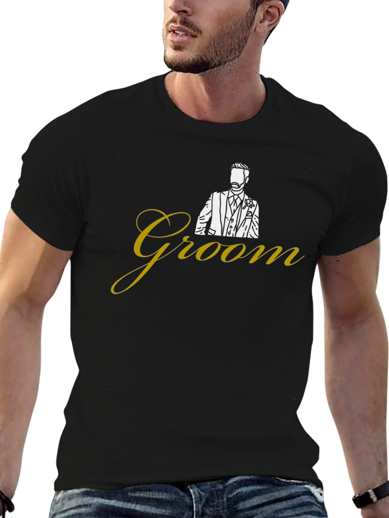 Groom Suit Graphic Tee - Wedding Party Apparel
