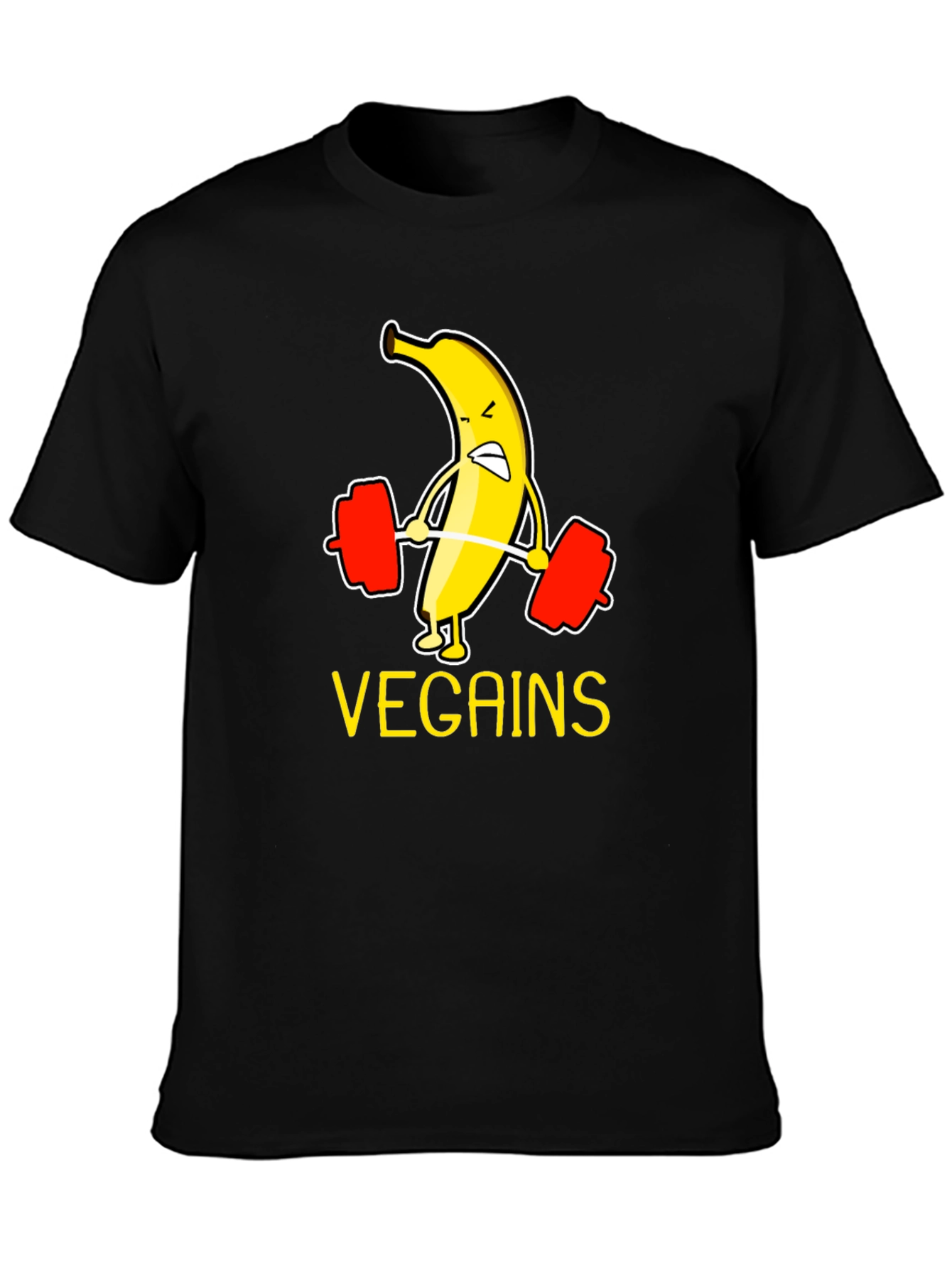 Vegan Gains T-Shirt - Banana Weightlifting Tee