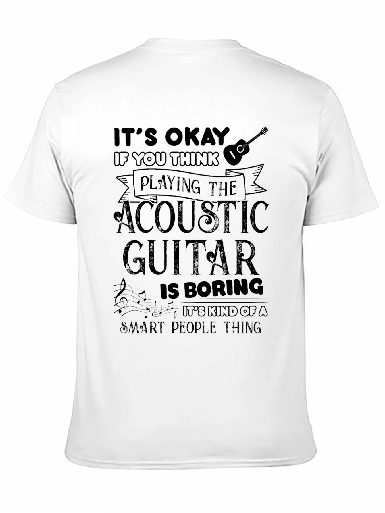 Acoustic Guitar Smart People Black T-Shirt