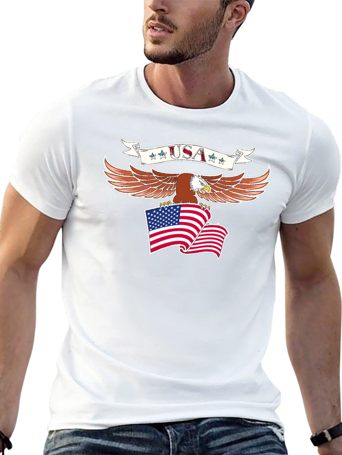 USA Eagle T-Shirt Patriotic Graphic Tee